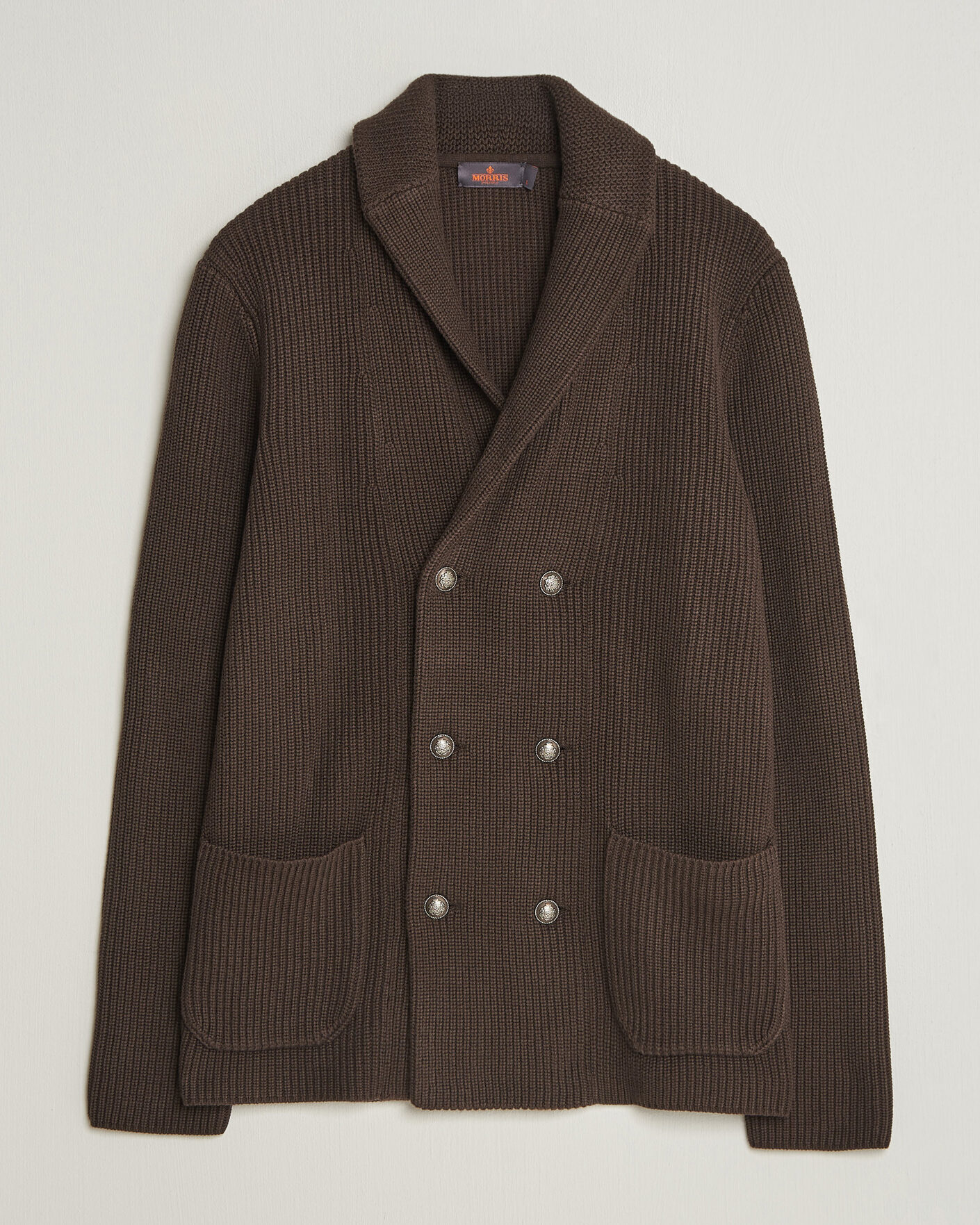 Herre | Gensere | Morris | Brayden DB Shawl Cardigan Brown