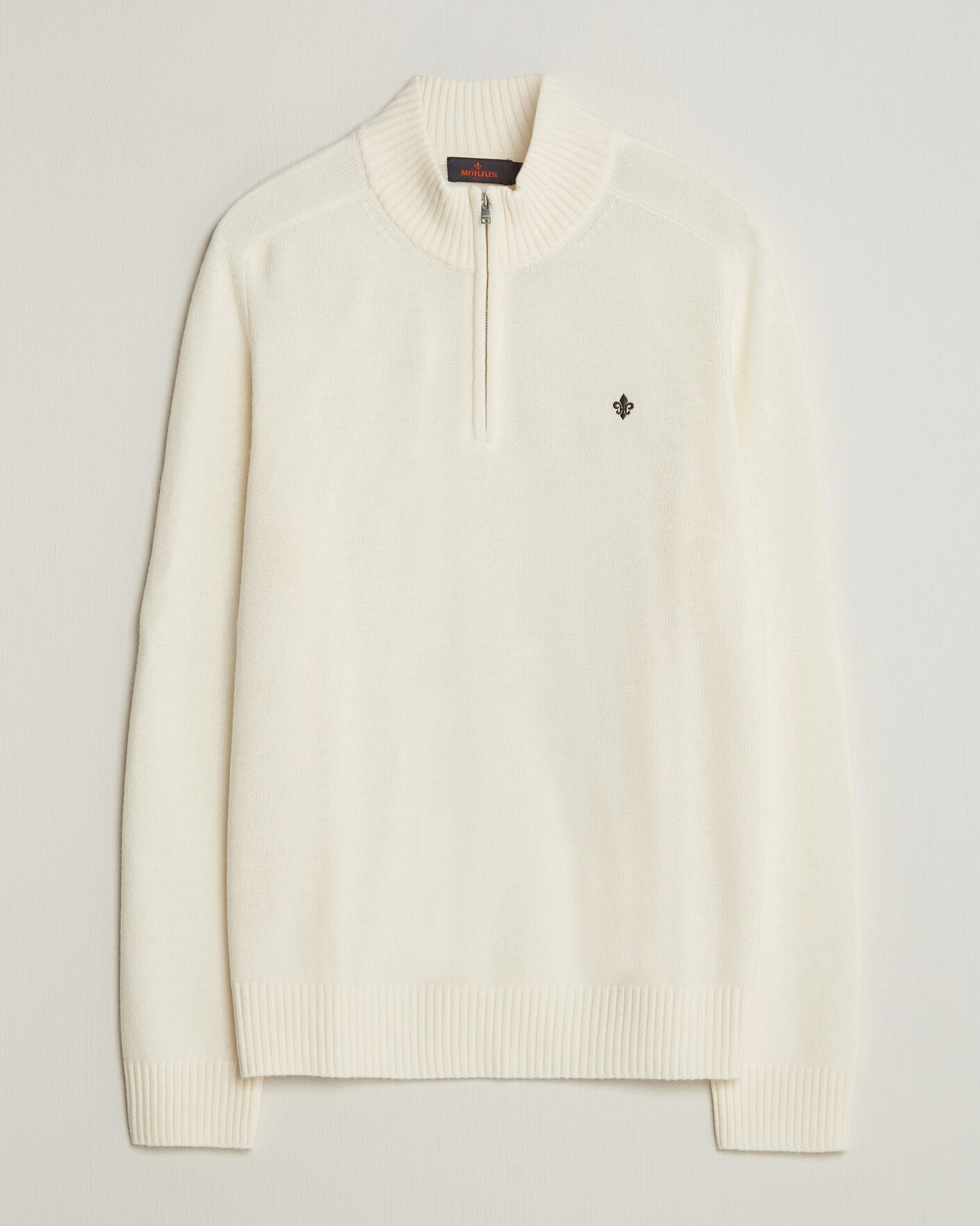 Herre | Gensere | Morris | Hertford Lambswool Half Zip Off White