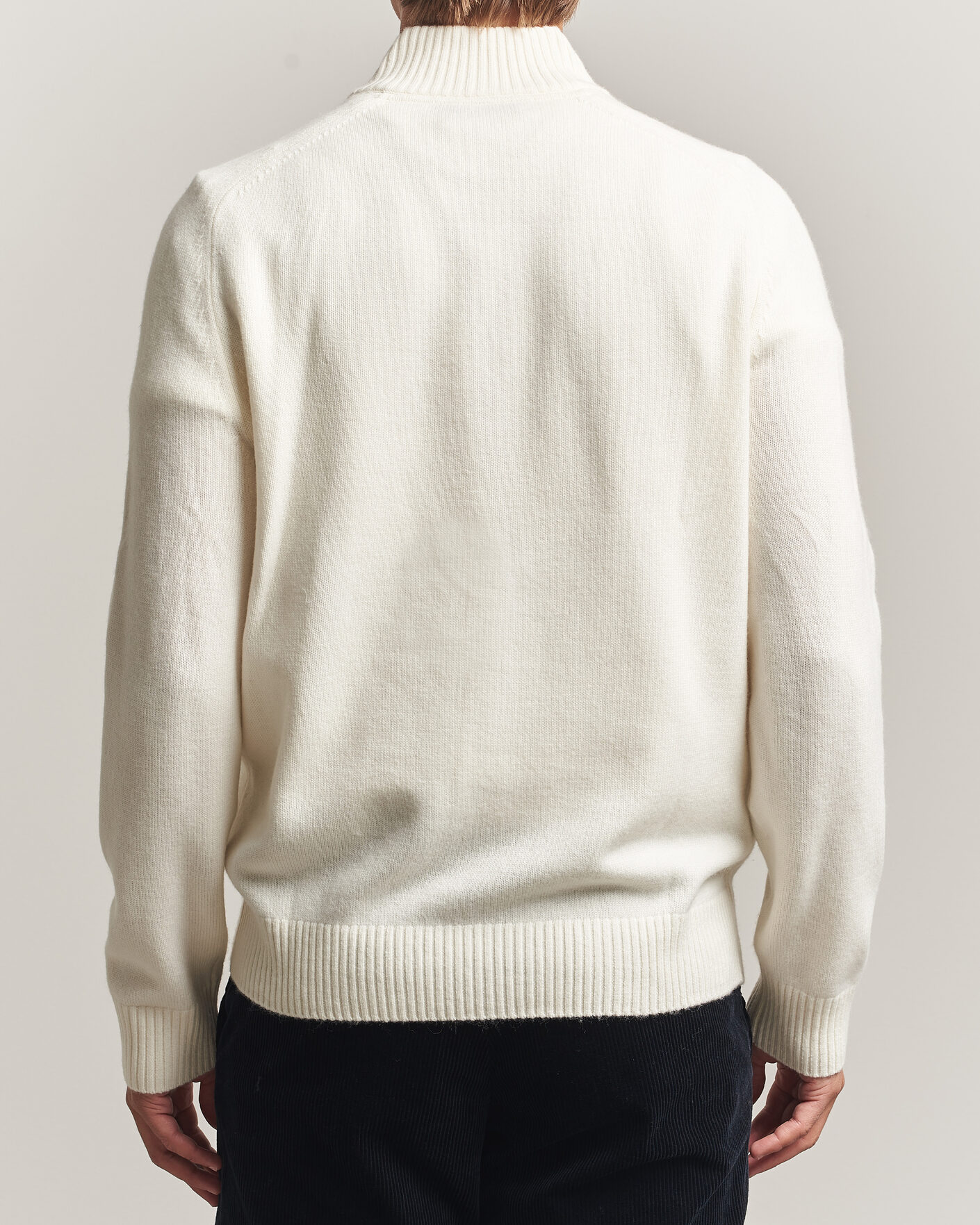 Herre | Gensere | Morris | Hertford Lambswool Half Zip Off White