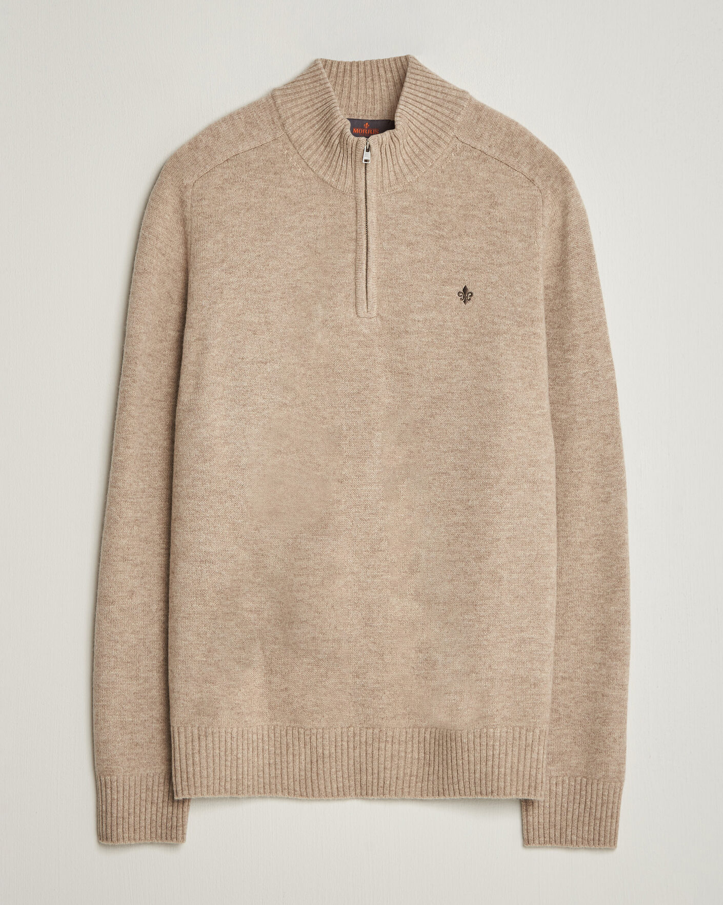 Herre | Gensere | Morris | Hertford Lambswool Half Zip Khaki