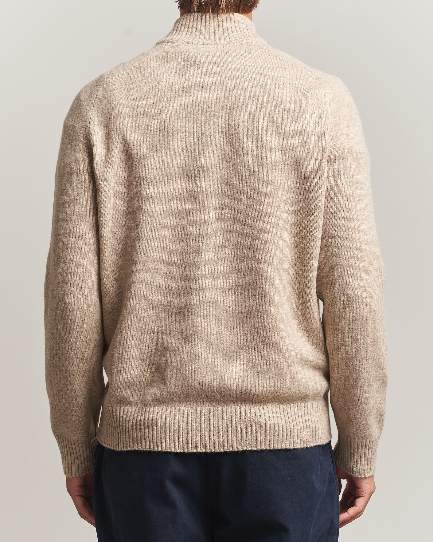 Herre | Gensere | Morris | Hertford Lambswool Half Zip Khaki