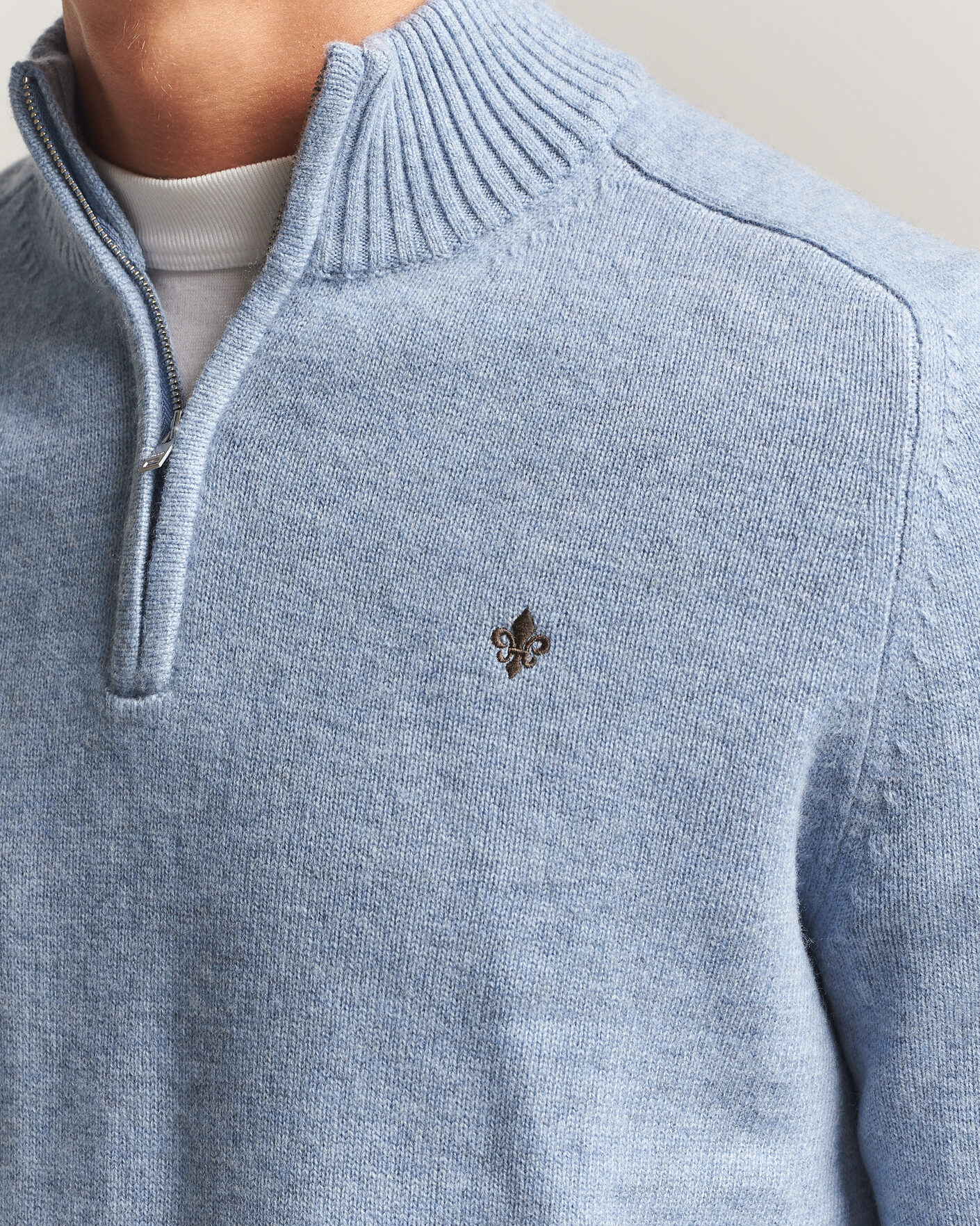 Herre | Gensere | Morris | Hertford Lambswool Half Zip Blue