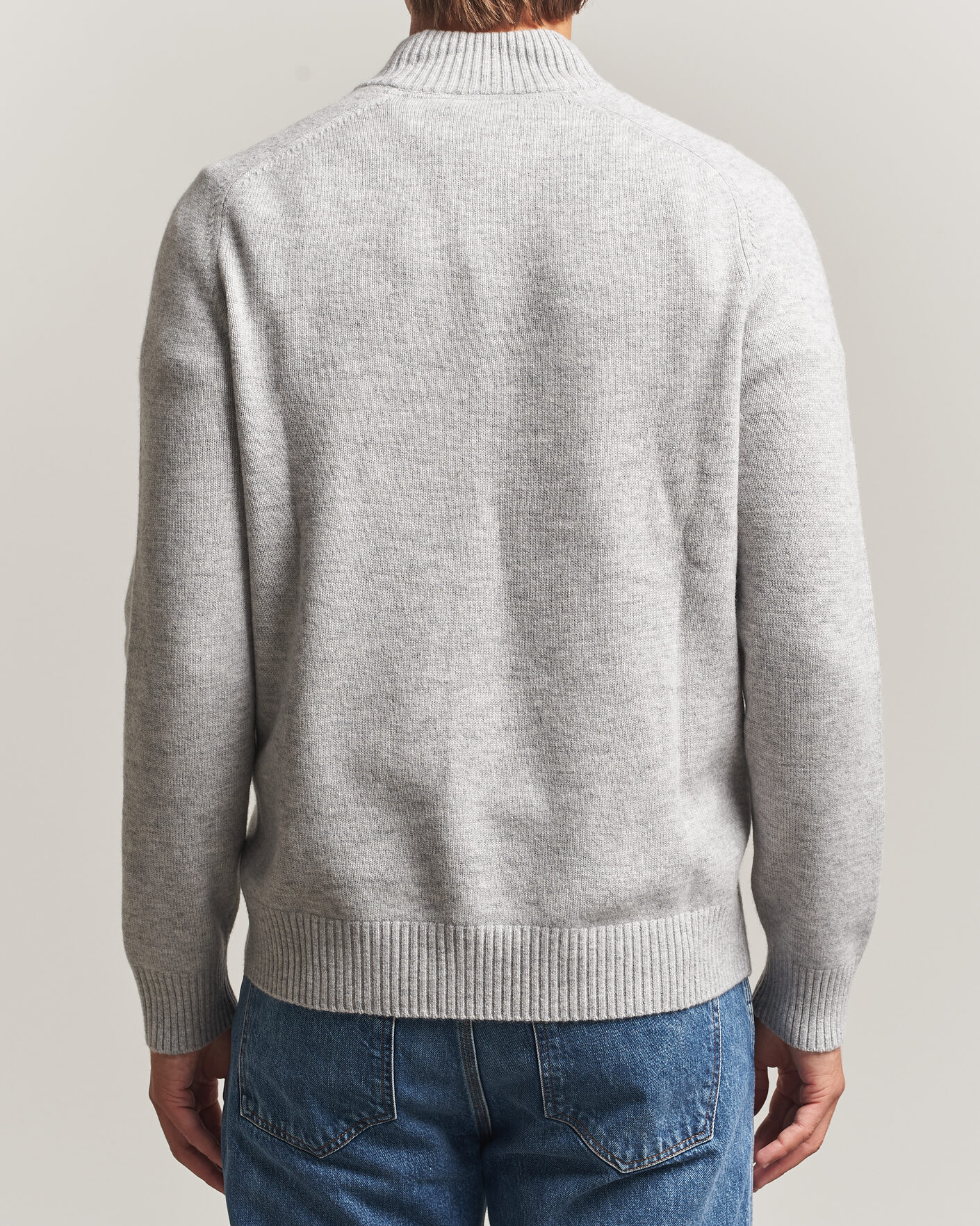 Herre | Gensere | Morris | Hertford Lambswool Half Zip Grey