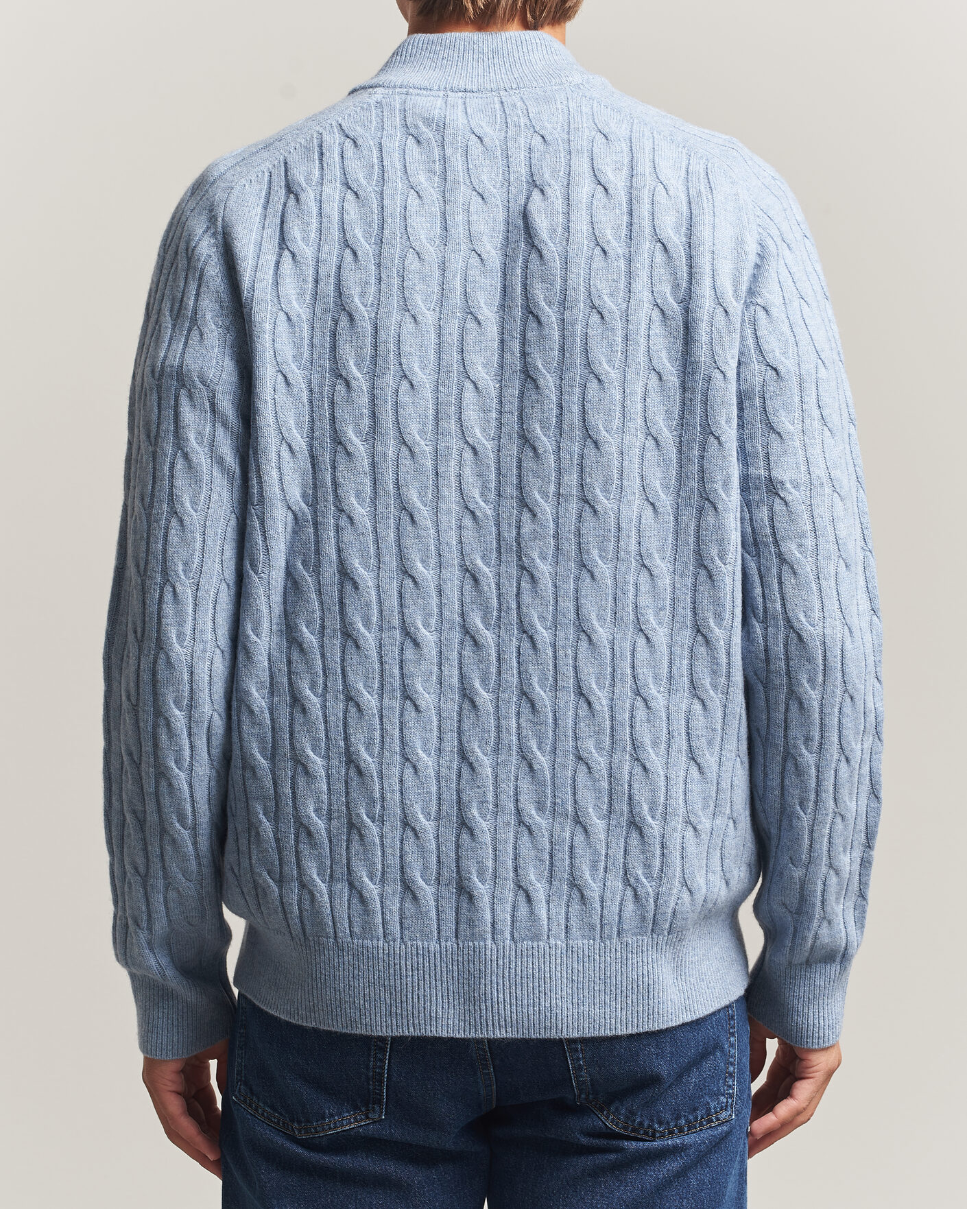 Herre | Gensere | Morris | Hertford Cable Half Zip Blue