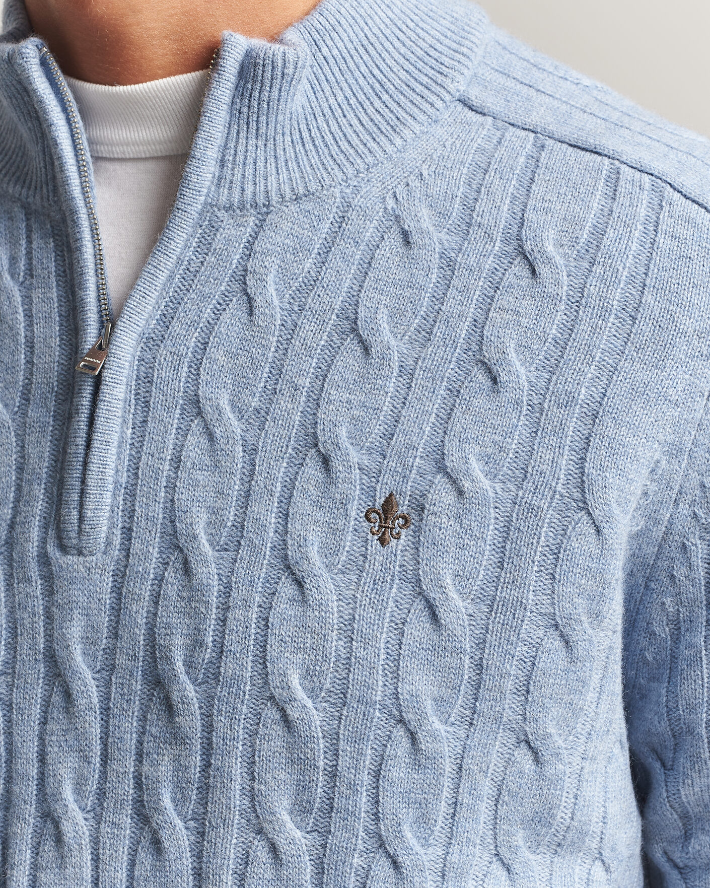 Herre | Gensere | Morris | Hertford Cable Half Zip Blue