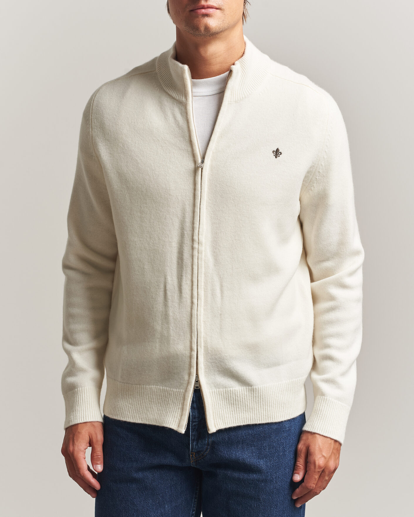 Herre | Gensere | Morris | Hertford Zip Cardigan Off White