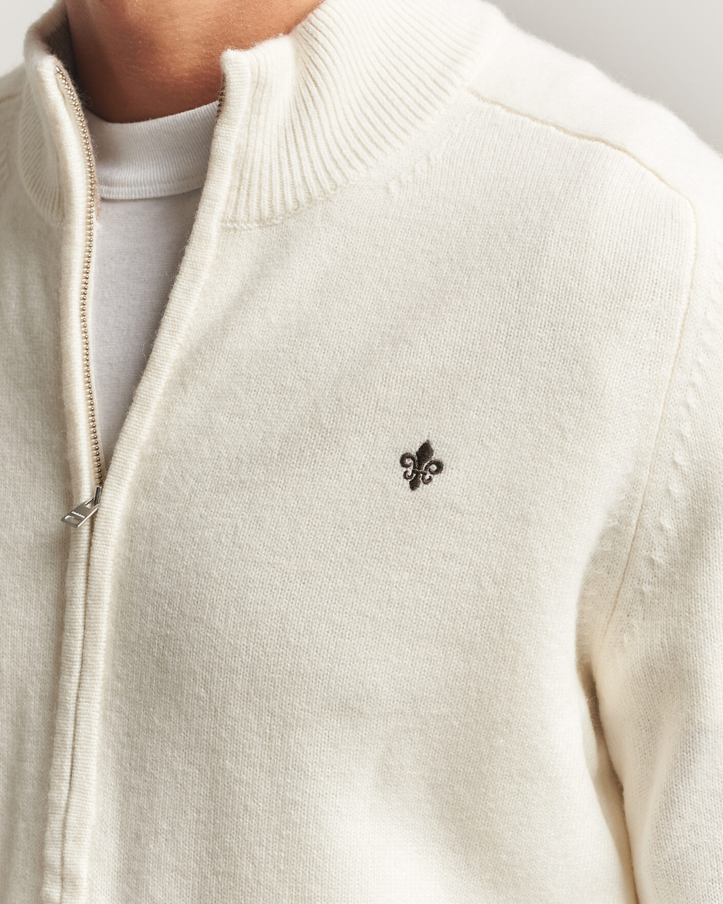 Herre | Gensere | Morris | Hertford Zip Cardigan Off White