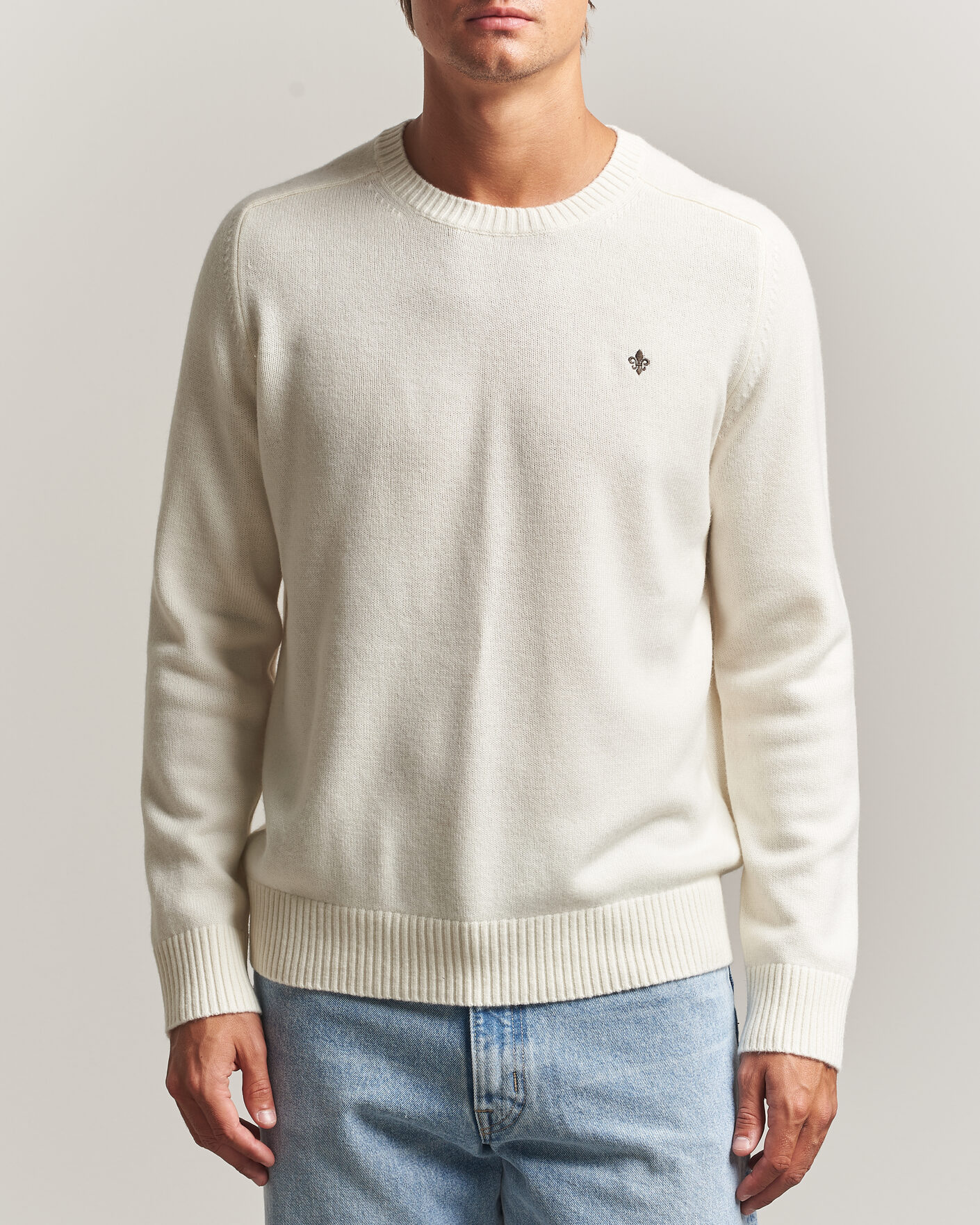 Herre | Gensere | Morris | Hertford Lambswool Crew Neck Off White