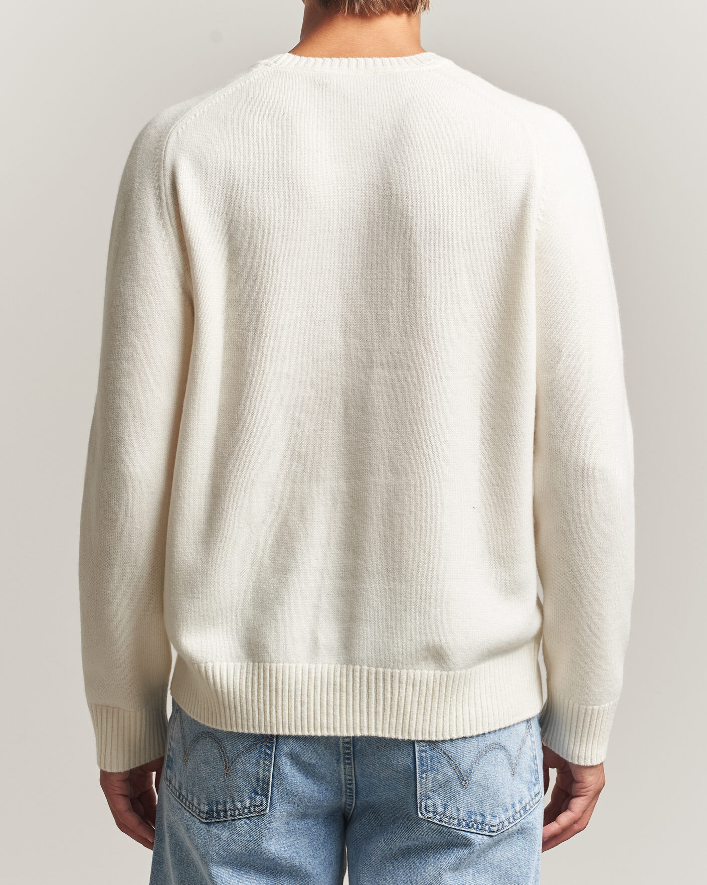 Herre | Gensere | Morris | Hertford Lambswool Crew Neck Off White
