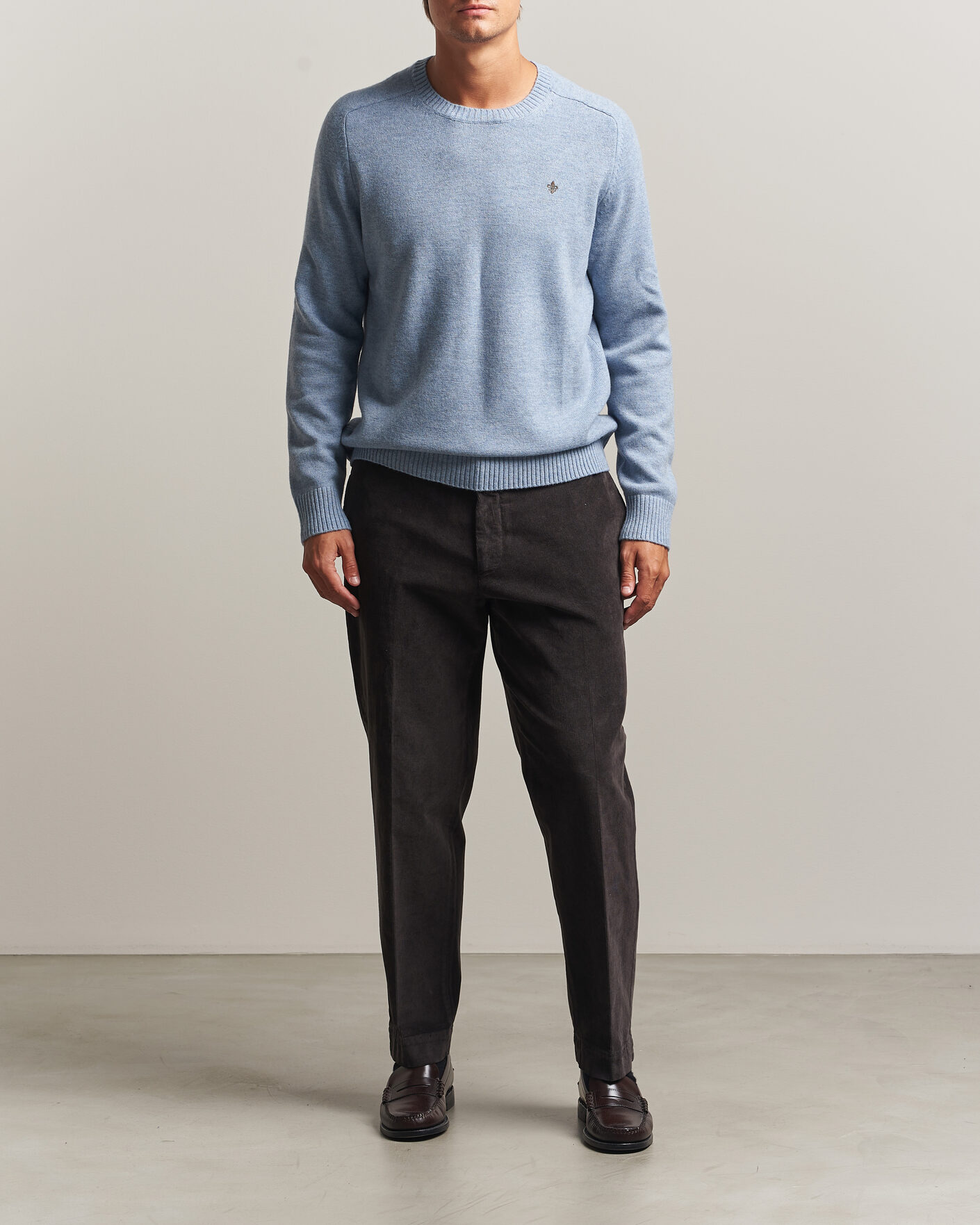 Herre | Gensere | Morris | Hertford Lambswool Crew Neck Blue