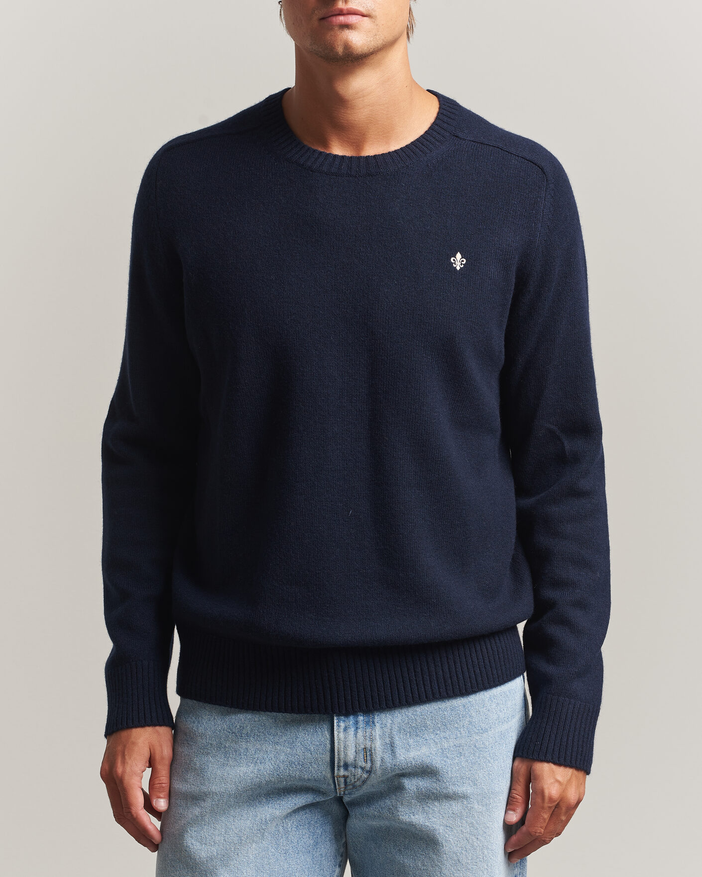 Herre | Gensere | Morris | Hertford Lambswool Crew Neck Navy