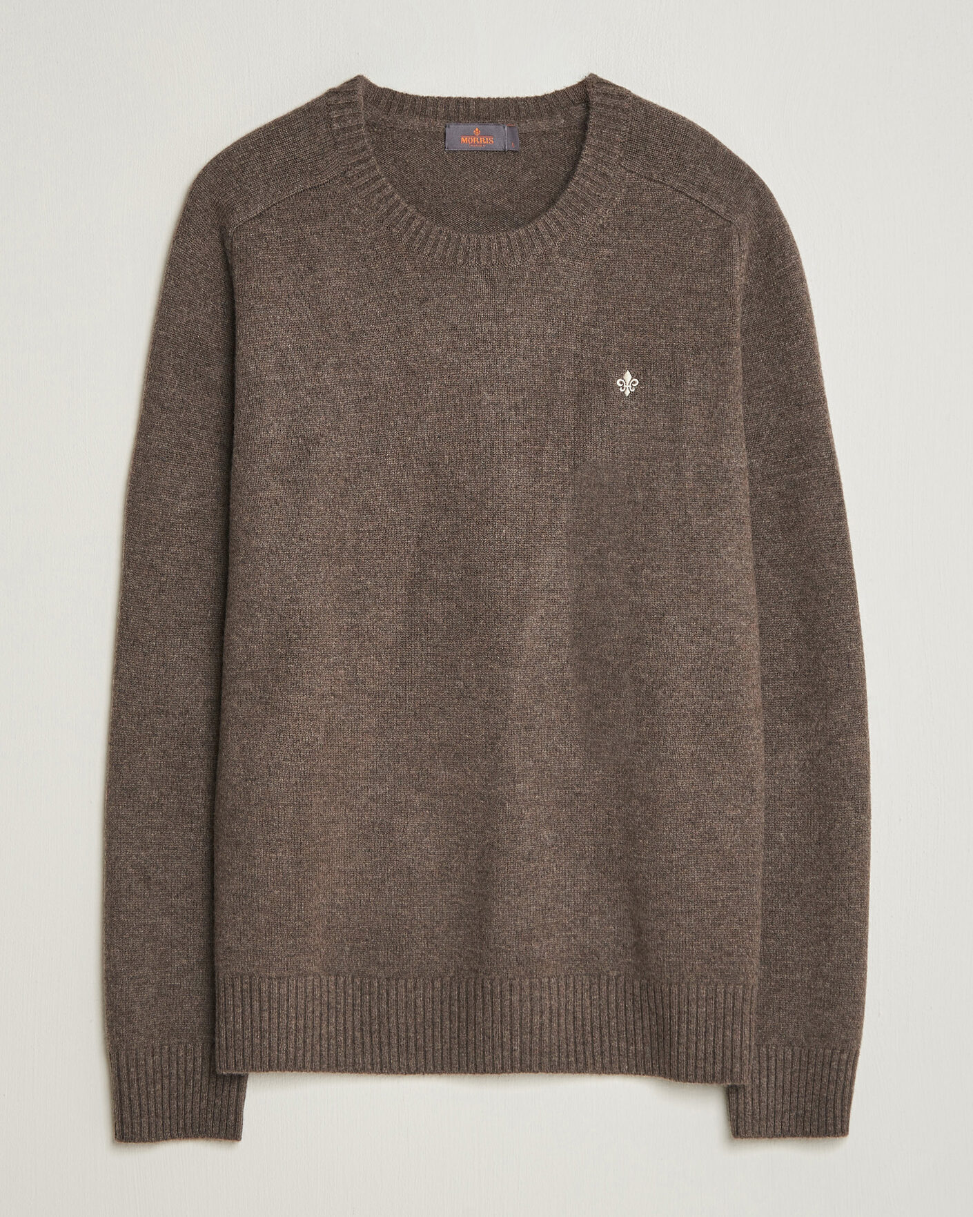 Herre | Gensere | Morris | Hertford Lambswool Crew Neck Brown