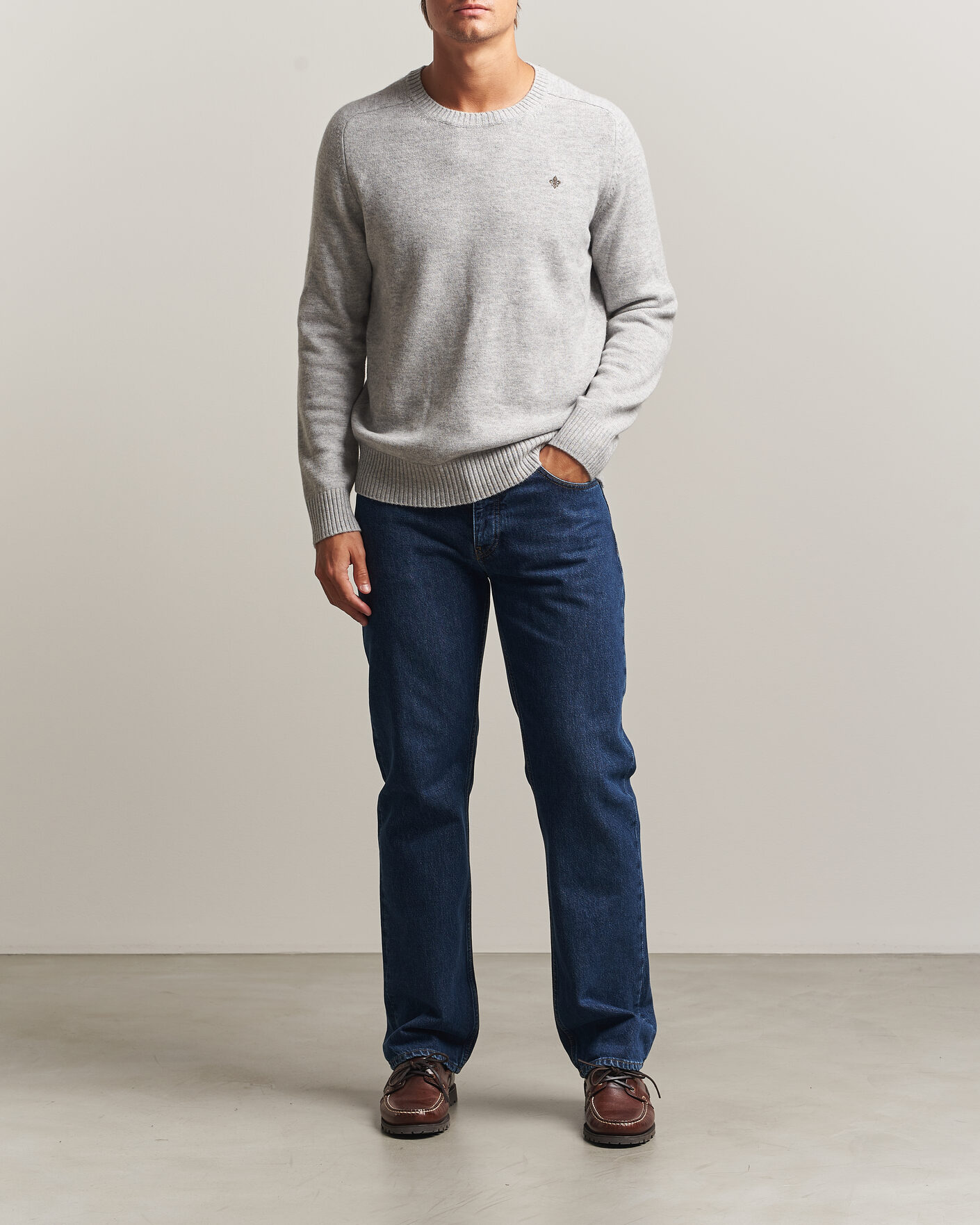 Herre | Gensere | Morris | Hertford Lambswool Crew Neck Grey