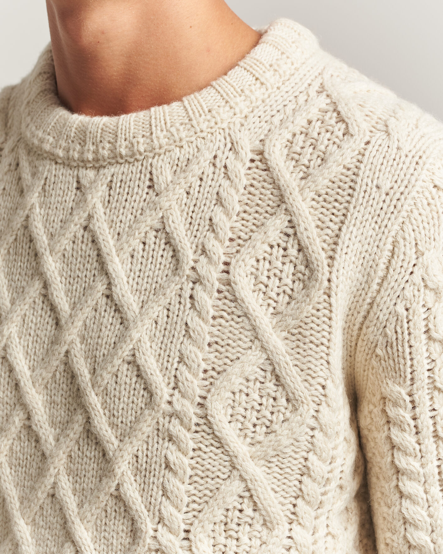 Herre | Gensere | Morris | Ramsey Cable Sweater Off White