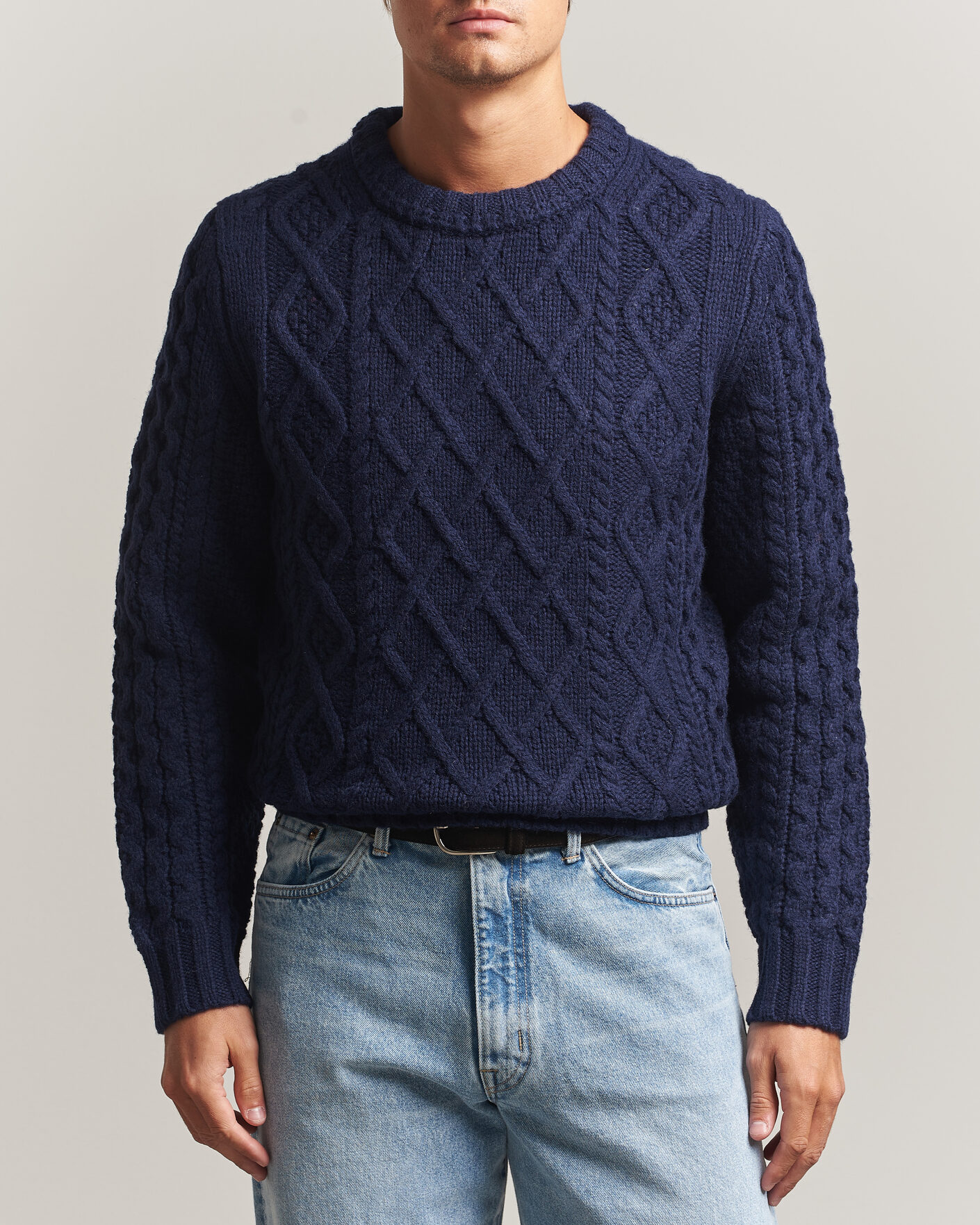 Herre | Gensere | Morris | Ramsey Cable Sweater Navy
