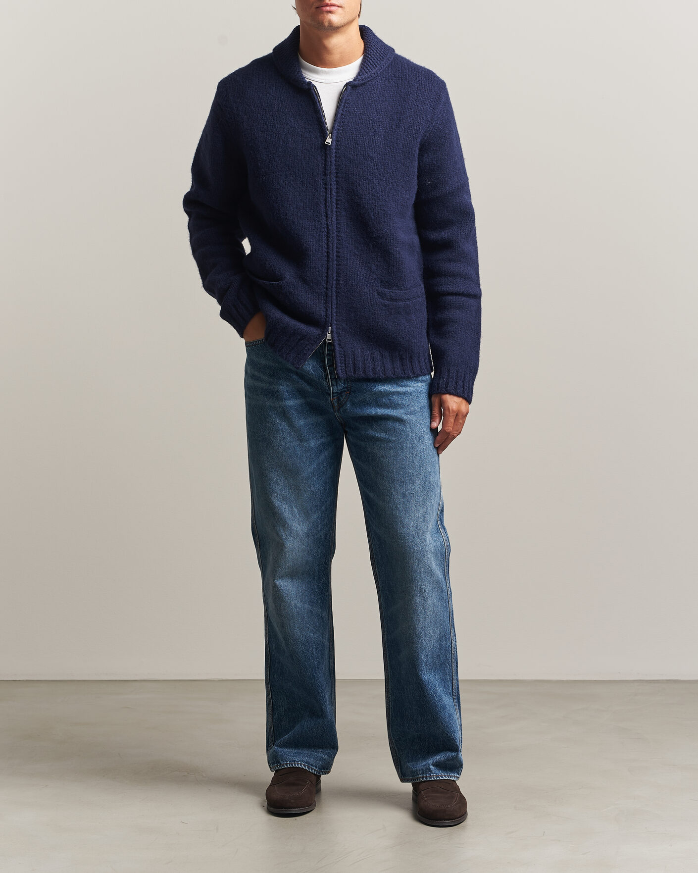 Herre | Gensere | Morris | Boyd Zip Cardigan Navy