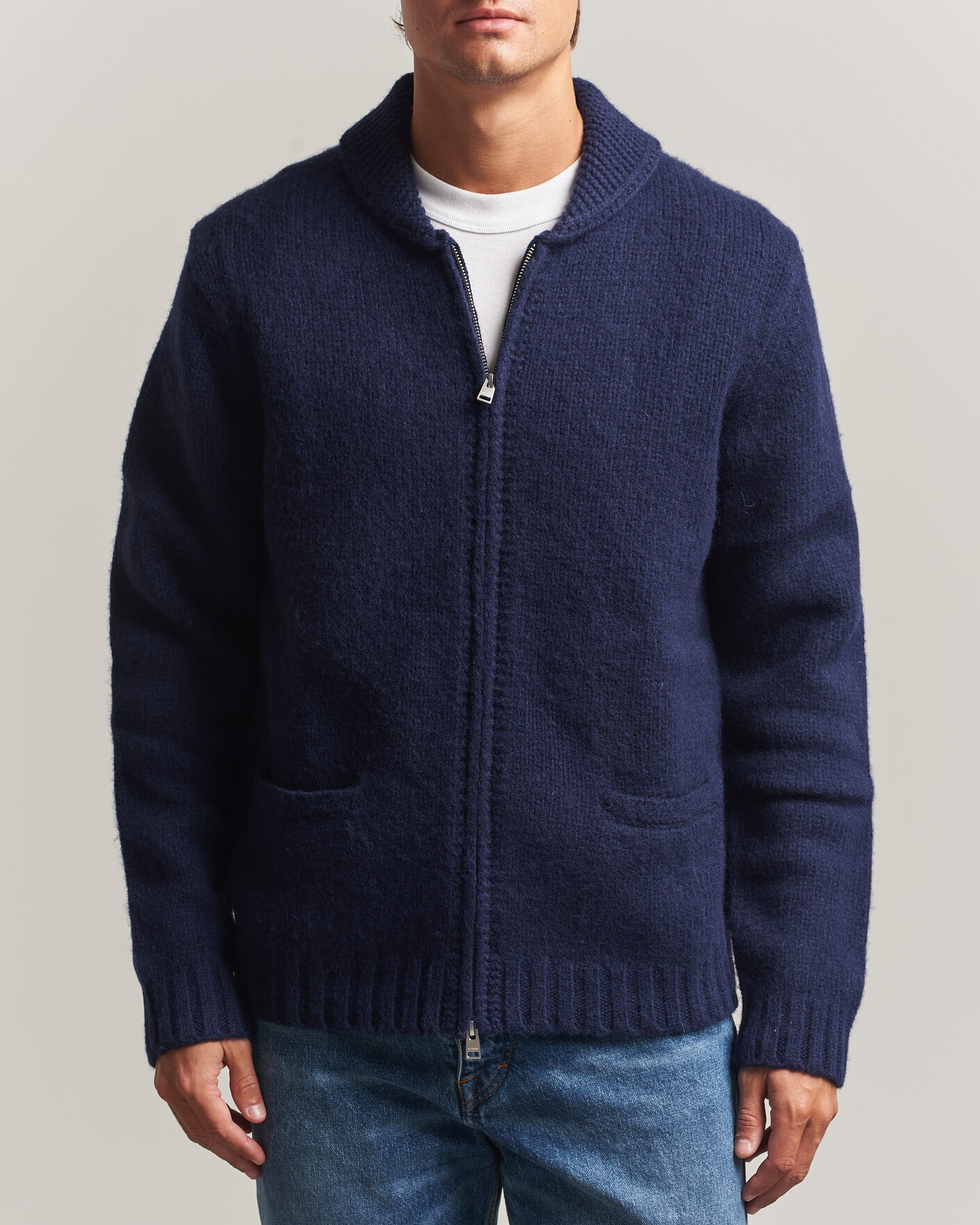 Herre | Gensere | Morris | Boyd Zip Cardigan Navy