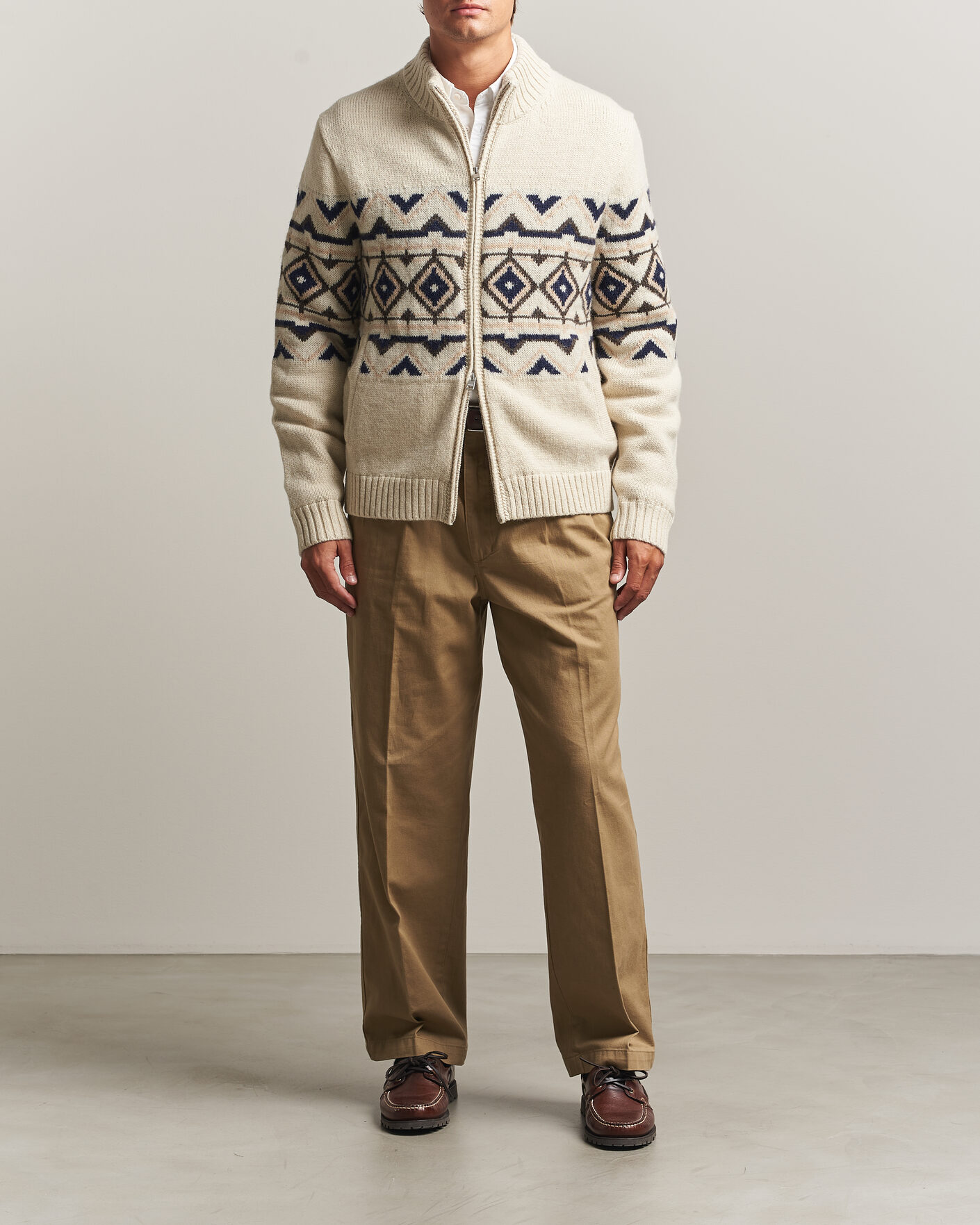 Herre | Gensere | Morris | Hadley Zip Cardigan Off White