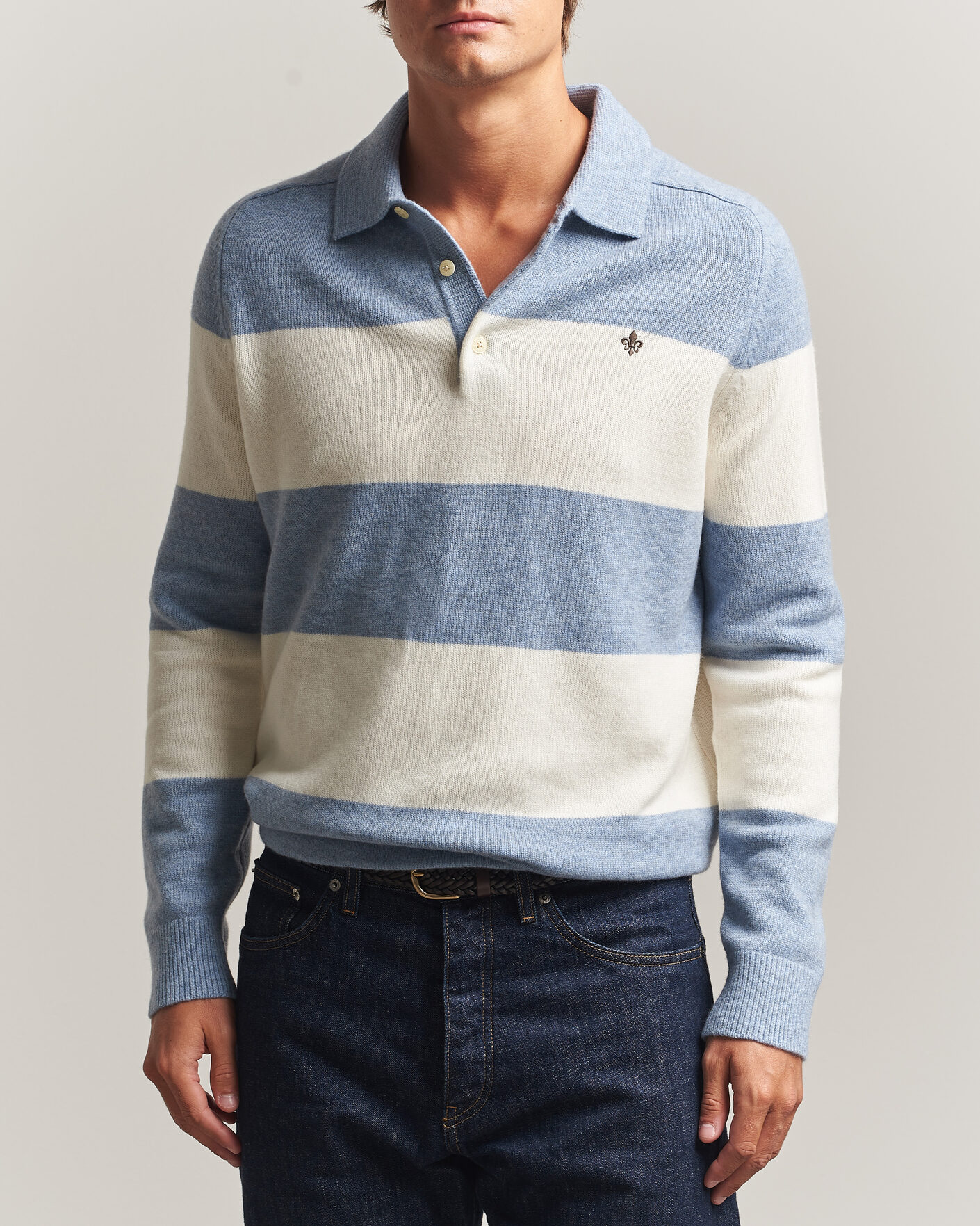 Herre | Gensere | Morris | Hertford Knitted Polo Blue