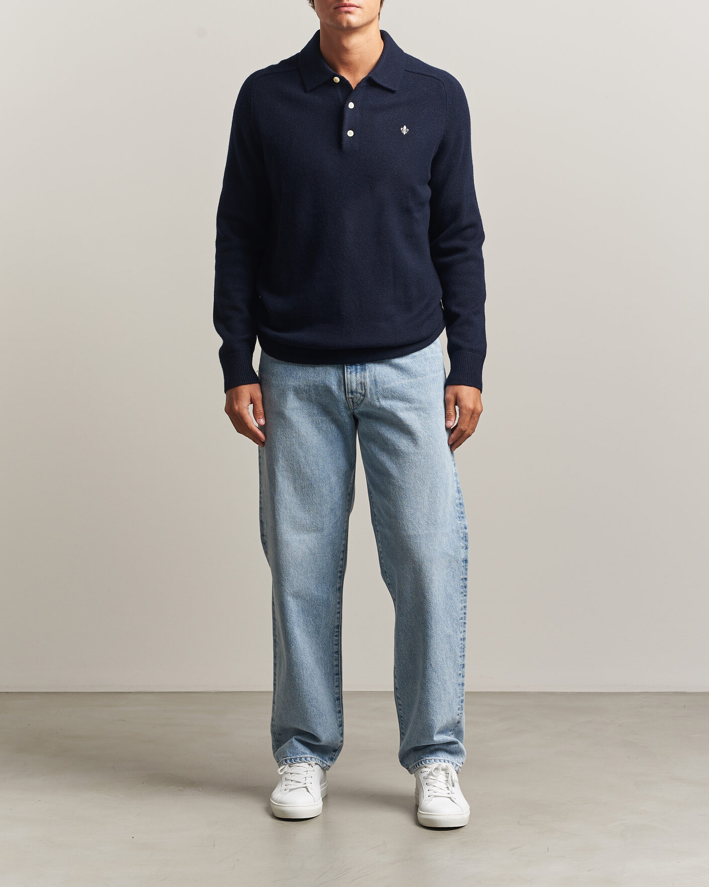 Herre | Gensere | Morris | Hetford Knitted Polo Navy