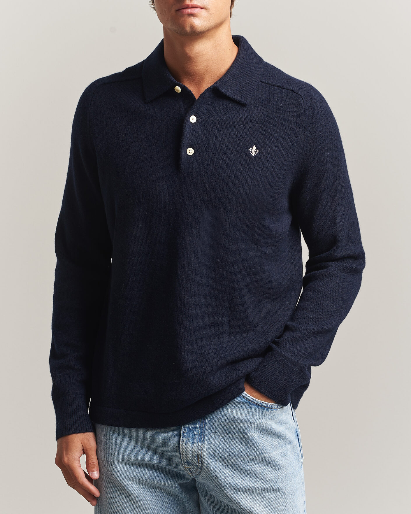 Herre | Gensere | Morris | Hetford Knitted Polo Navy
