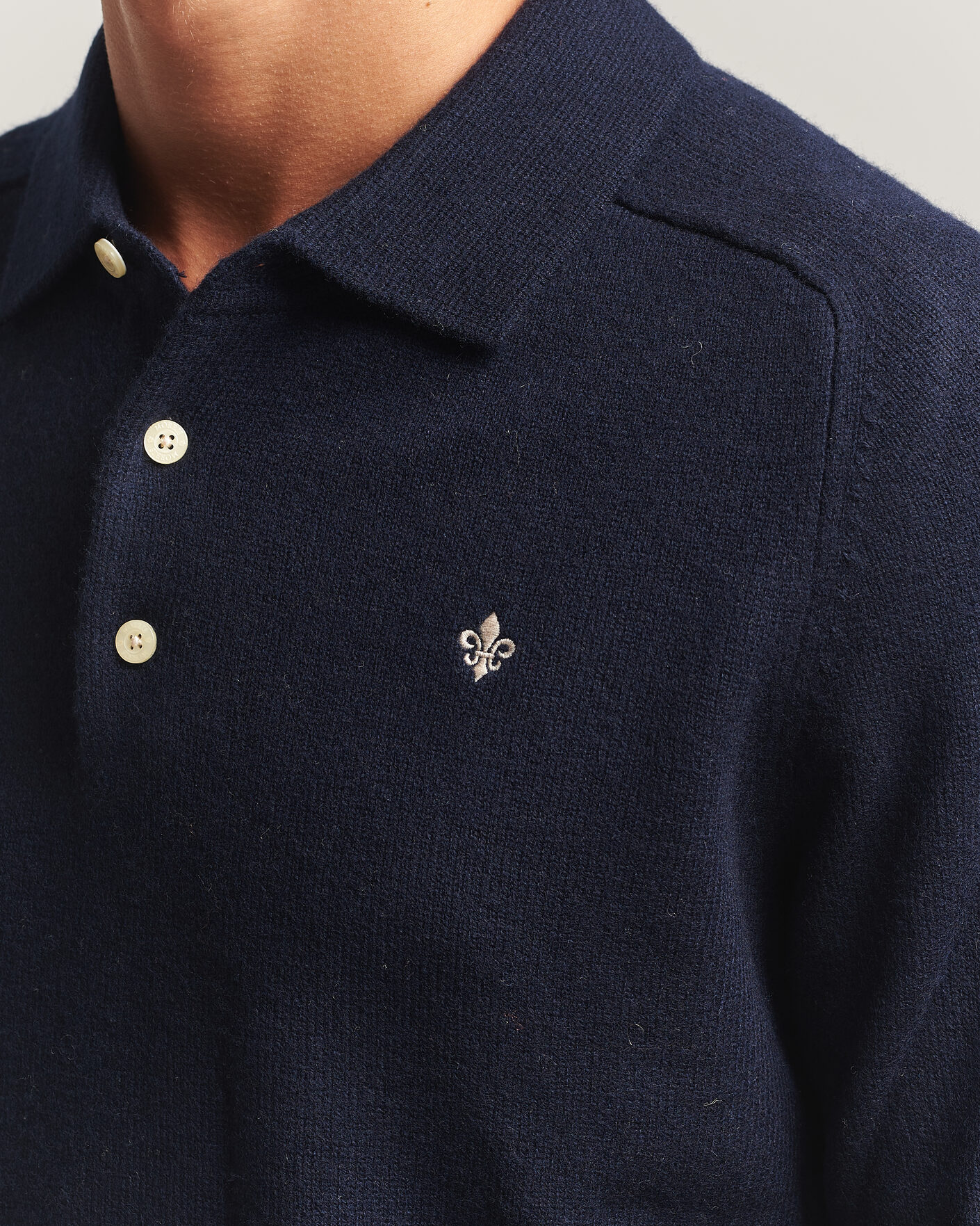 Herre | Gensere | Morris | Hetford Knitted Polo Navy