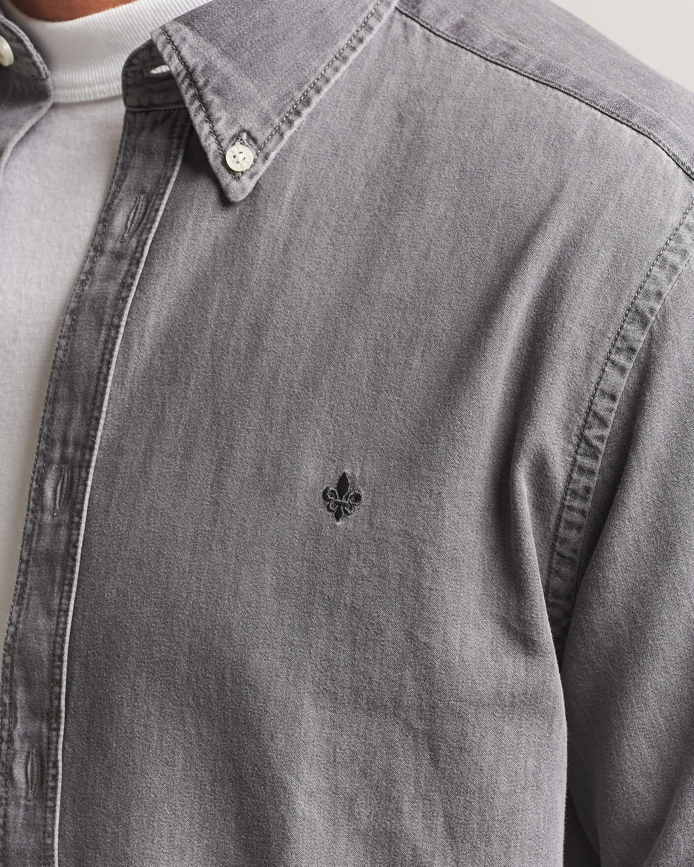 Herre | Skjorter | Morris | Light Denim Shirt Grey