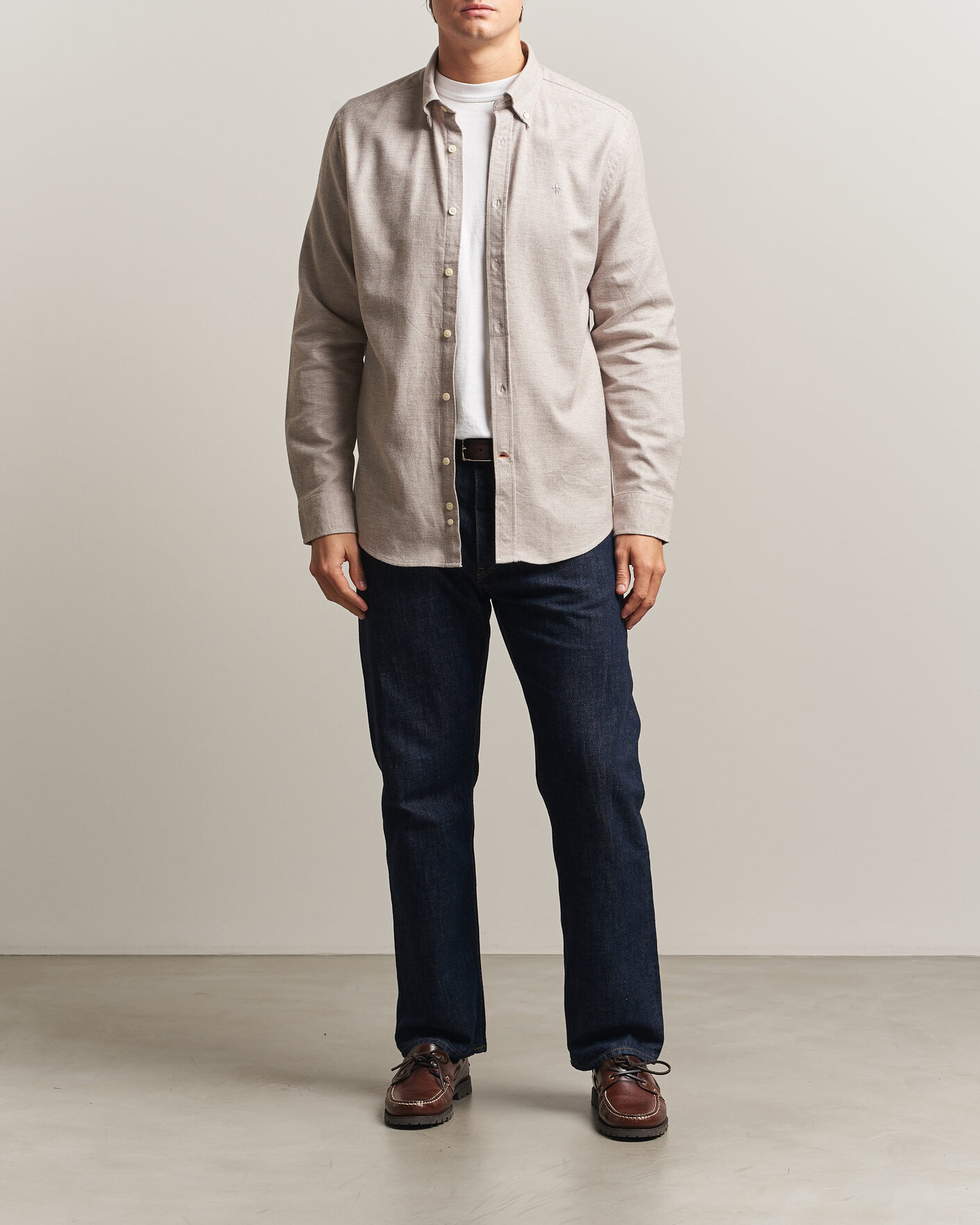 Herre | Skjorter | Morris | Flannel Check Shirt Khaki