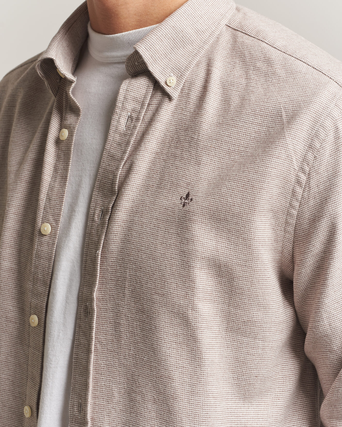Herre | Skjorter | Morris | Flannel Check Shirt Khaki