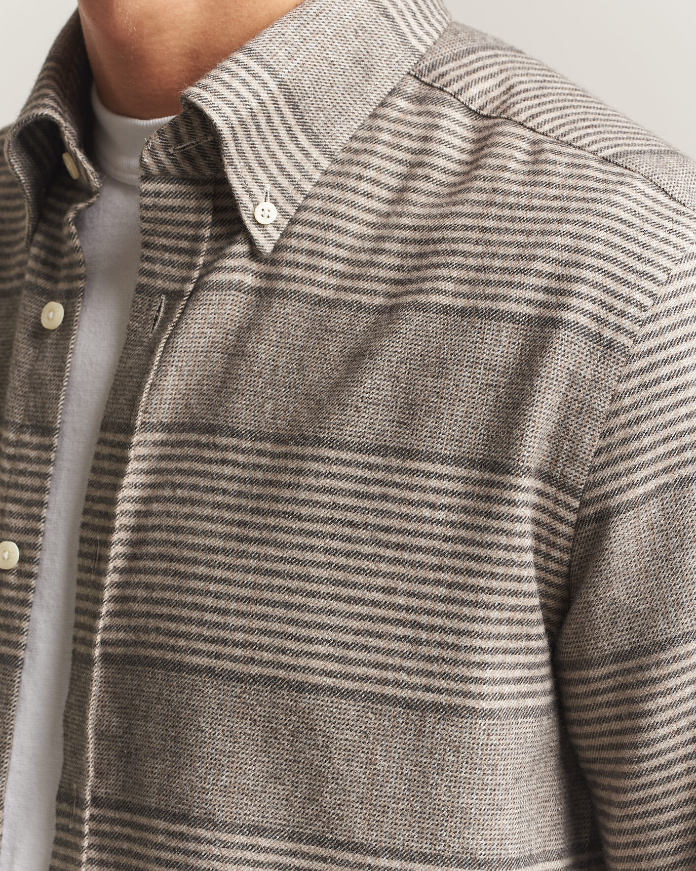 Herre | Skjorter | Morris | Soft Lama Check Shirt Camel