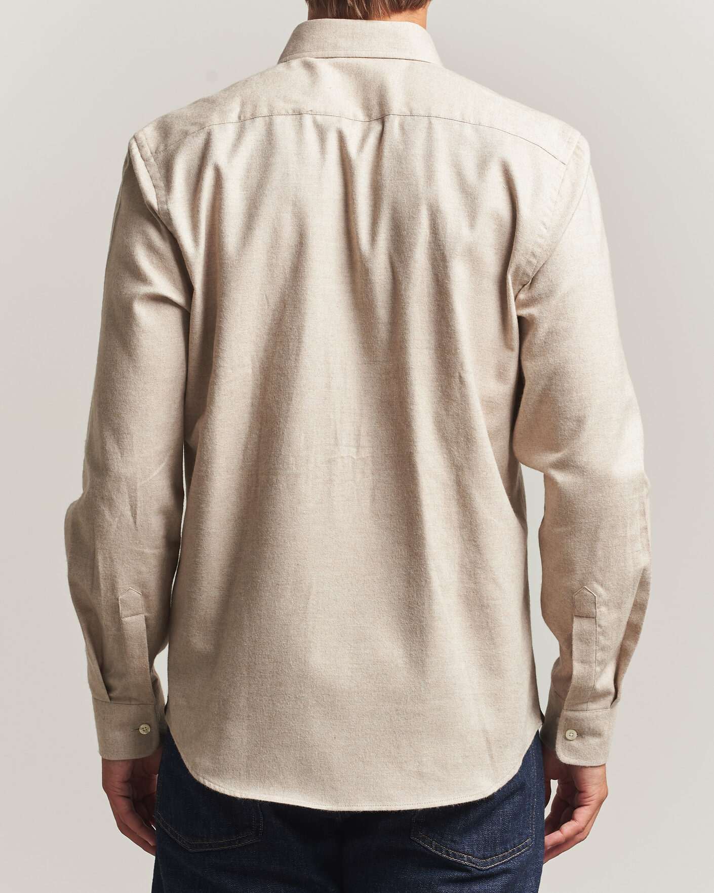 Herre | Skjorter | Morris | Cashmere Twill Shirt Khaki