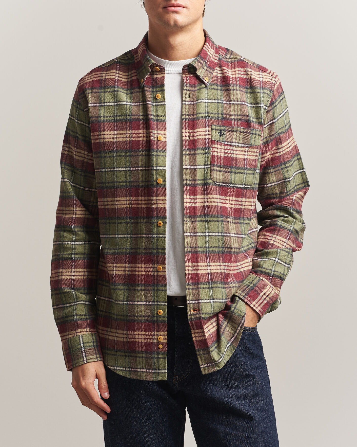 Herre | Skjorter | Morris | Flanell Big Check Shirt Green