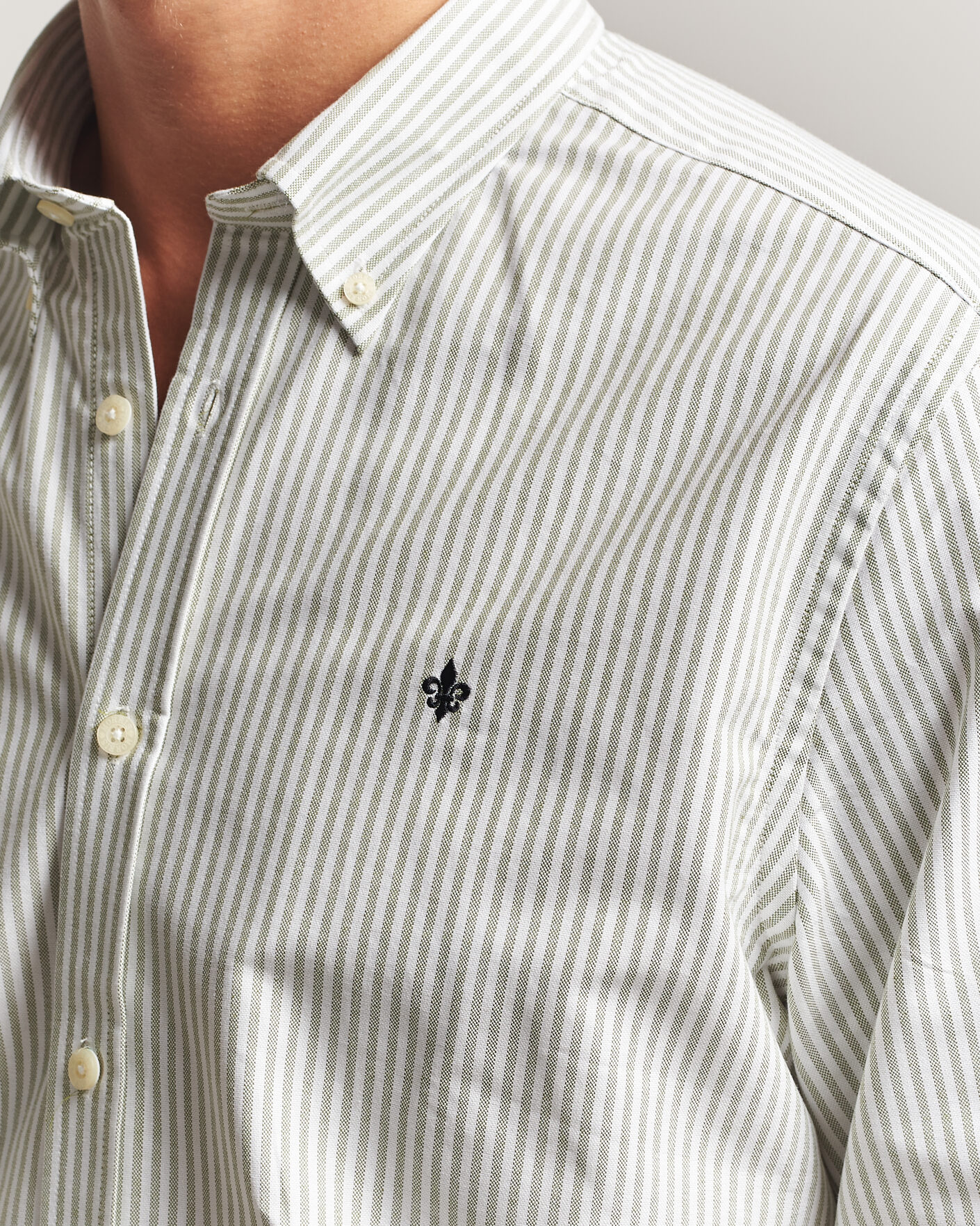 Herre | Skjorter | Morris | Douglas Oxford Stripe Shirt Olive