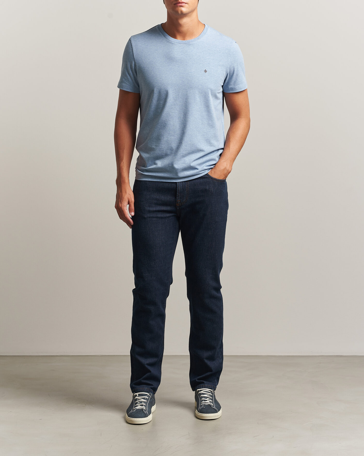 Herre | T-Shirts | Morris | James Crew Neck T-Shirt Blue