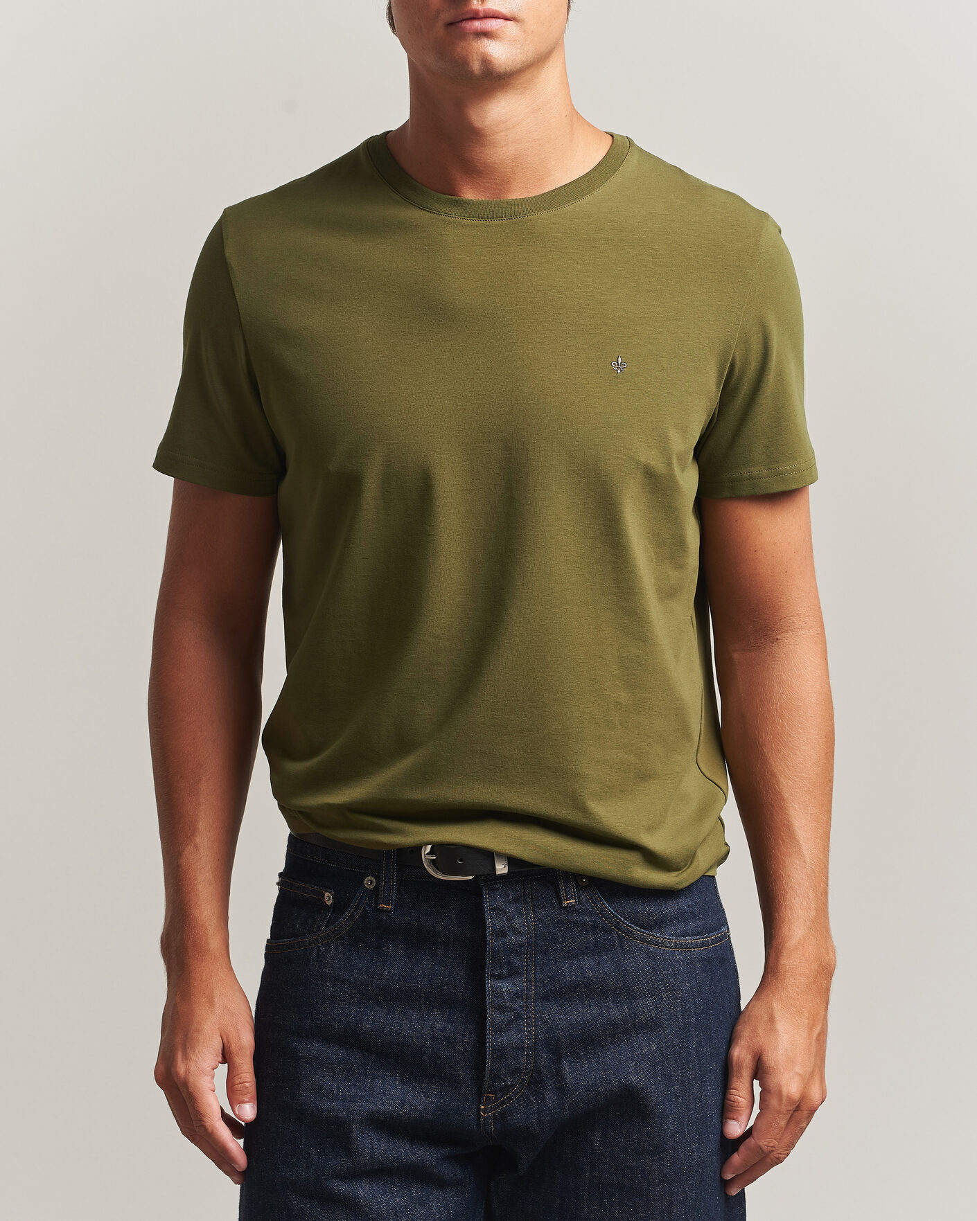 Herre | T-Shirts | Morris | James Crew Neck T-Shirt Olive