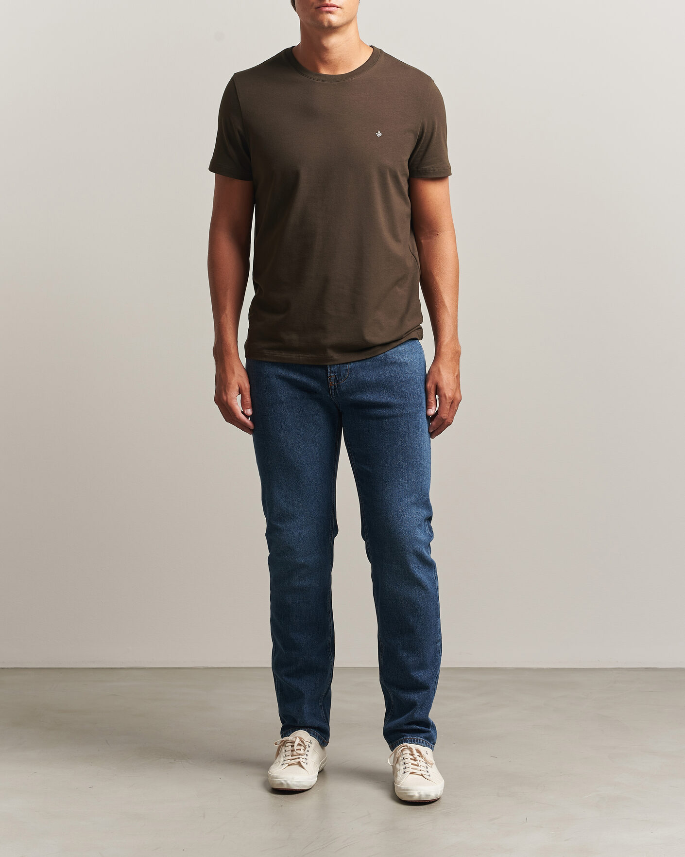 Herre | T-Shirts | Morris | James Crew Neck T-Shirt Brown