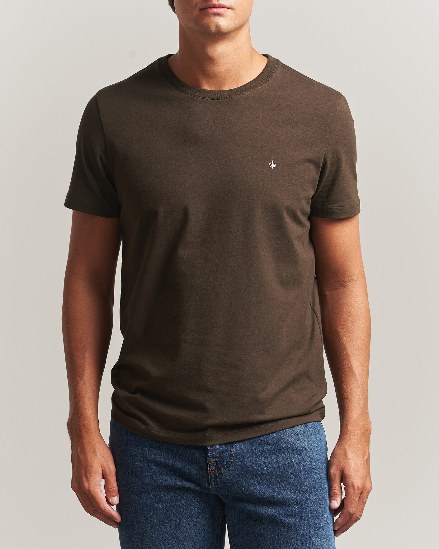 Herre | T-Shirts | Morris | James Crew Neck T-Shirt Brown