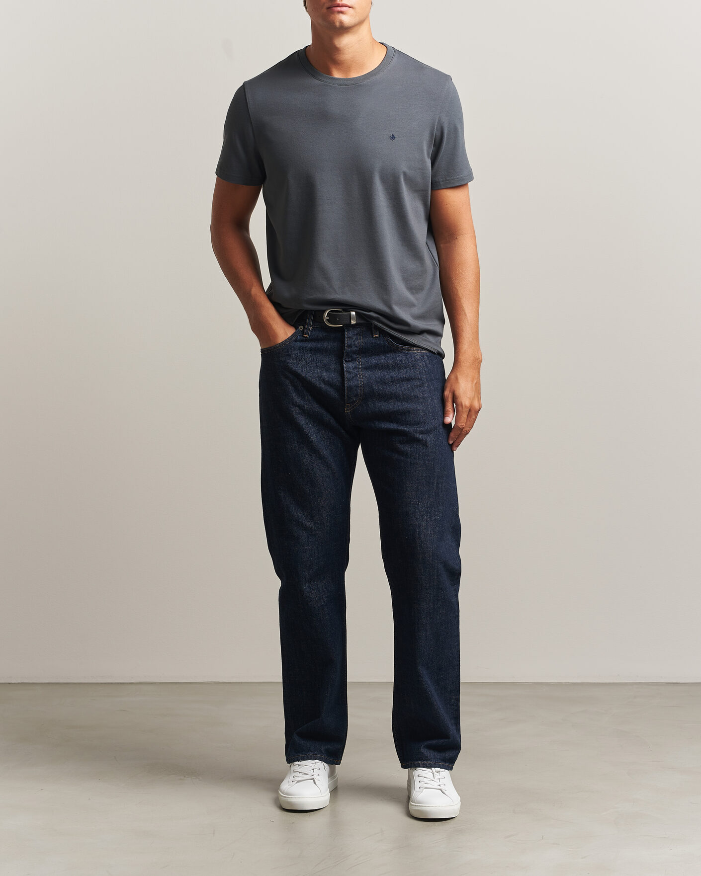 Herre | T-Shirts | Morris | James Crew Neck T-Shirt Grey