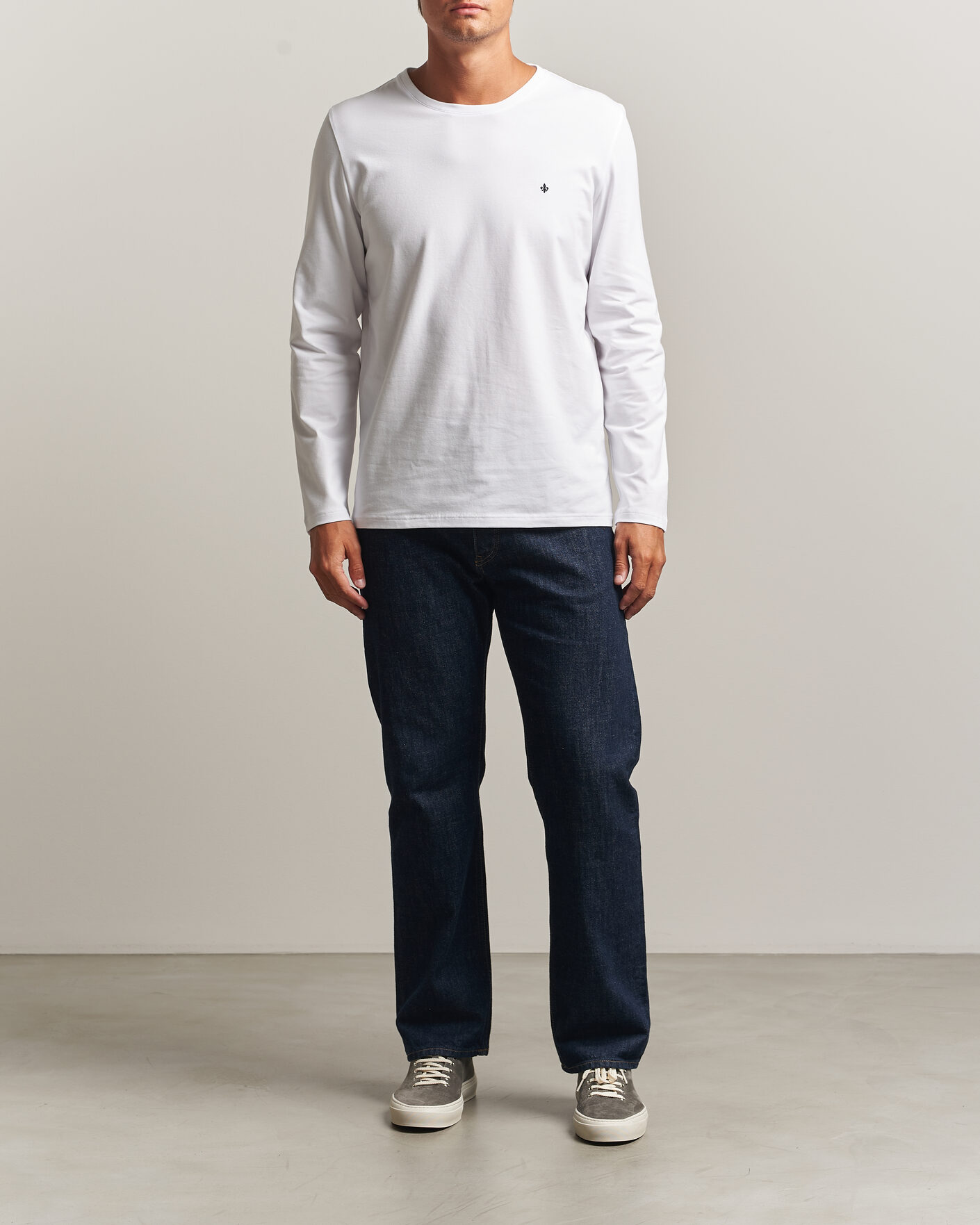 Herre | T-Shirts | Morris | James Long Sleeve T-Shirt White
