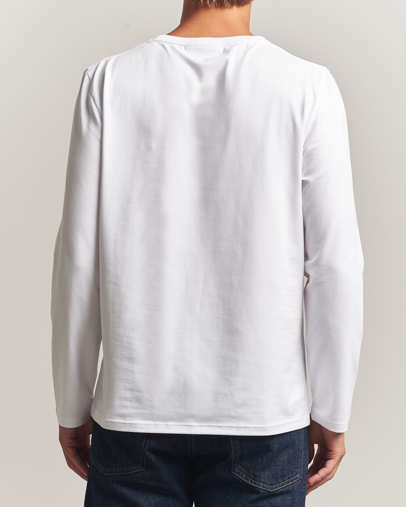 Herre | T-Shirts | Morris | James Long Sleeve T-Shirt White
