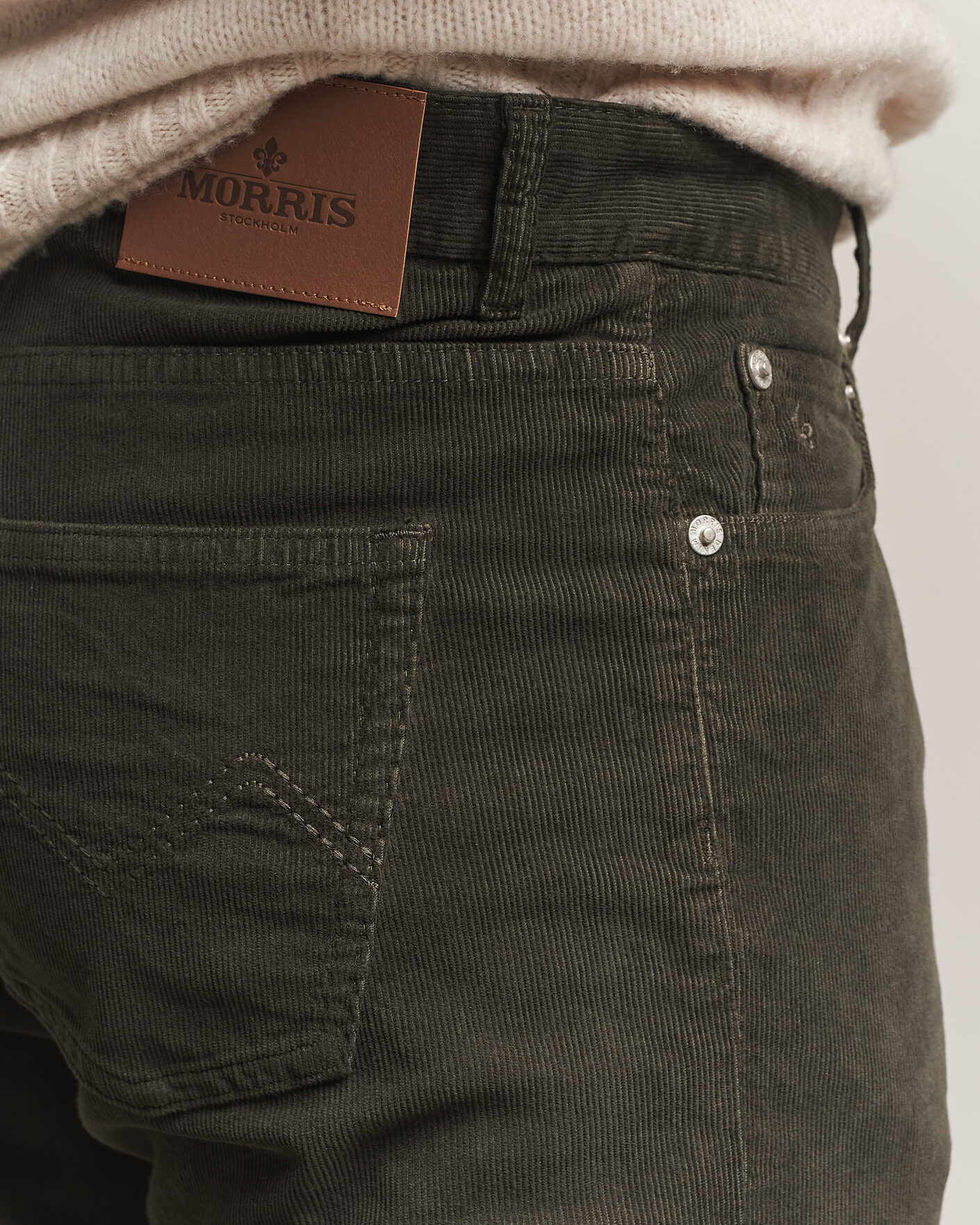 Herre | Bukser | Morris | James Cord 5-Pocket Pants Olive