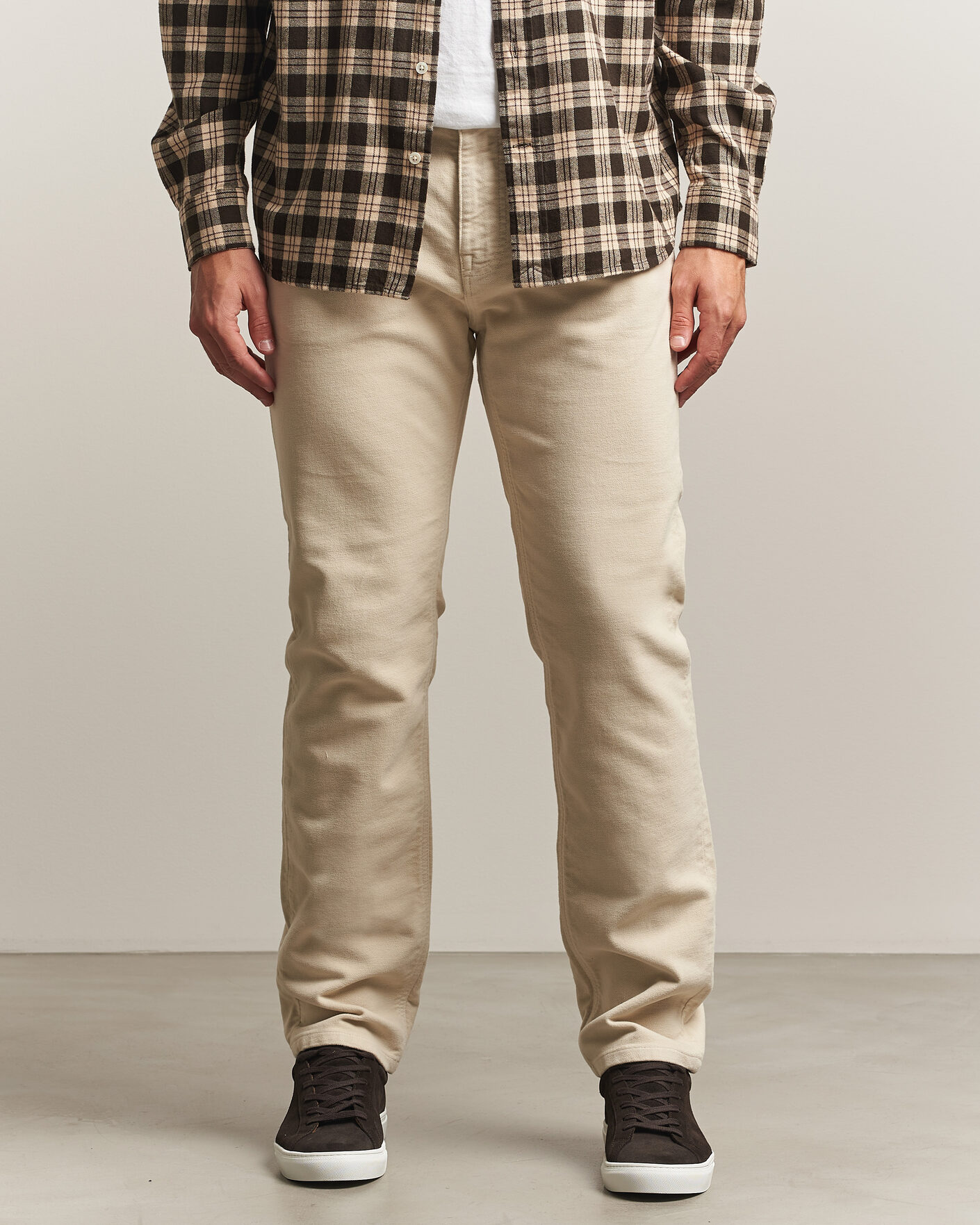 Herre | Bukser | Morris | James Winter Twill 5-Pocket Pants Off White