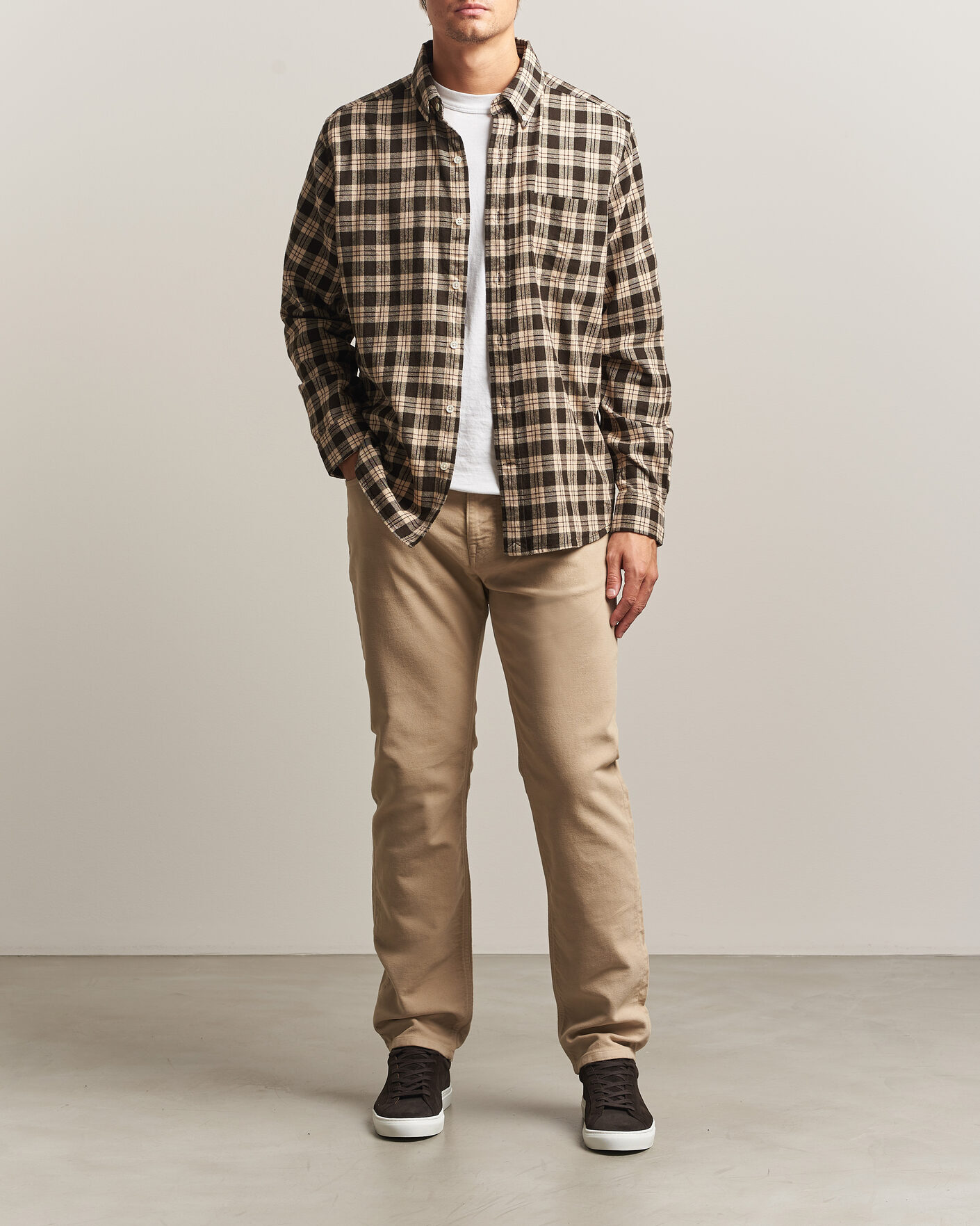 Herre | Bukser | Morris | James Winter Twill 5-Pocket Pants Khaki