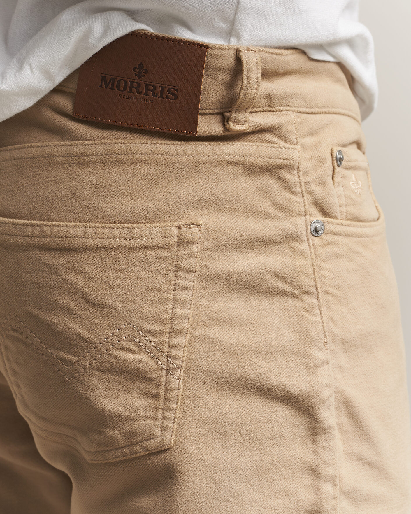Herre | Bukser | Morris | James Winter Twill 5-Pocket Pants Khaki