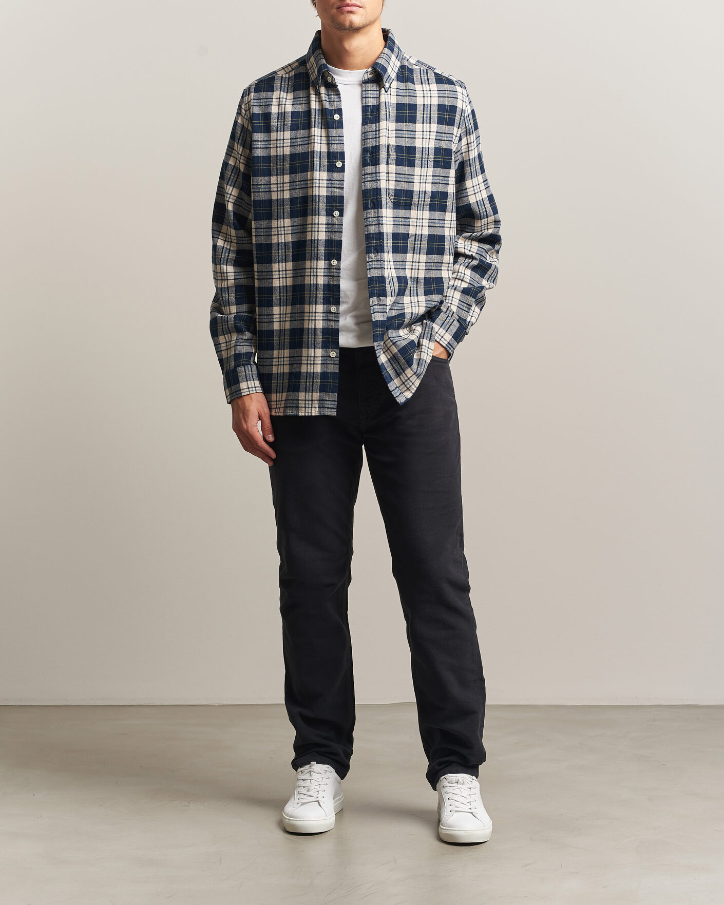 Herre | Bukser | Morris | James Winter Twill 5-Pocket Pants Blue