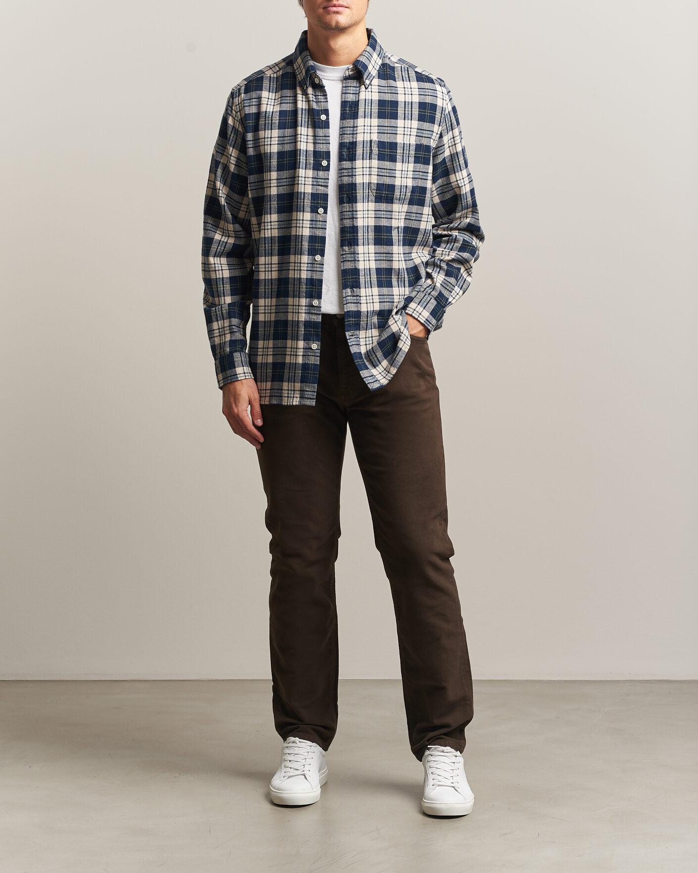 Herre | Bukser | Morris | James Winter Twill 5-Pocket Pants Brown