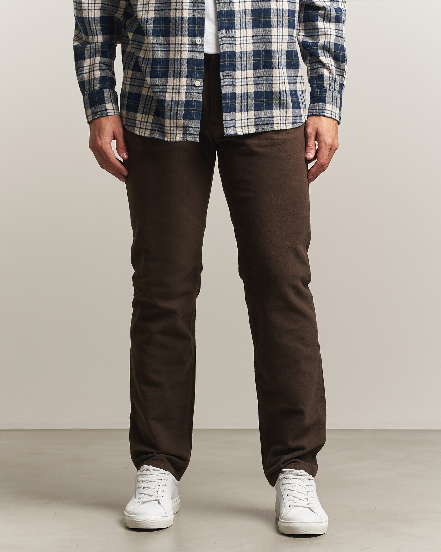 Herre | Bukser | Morris | James Winter Twill 5-Pocket Pants Brown