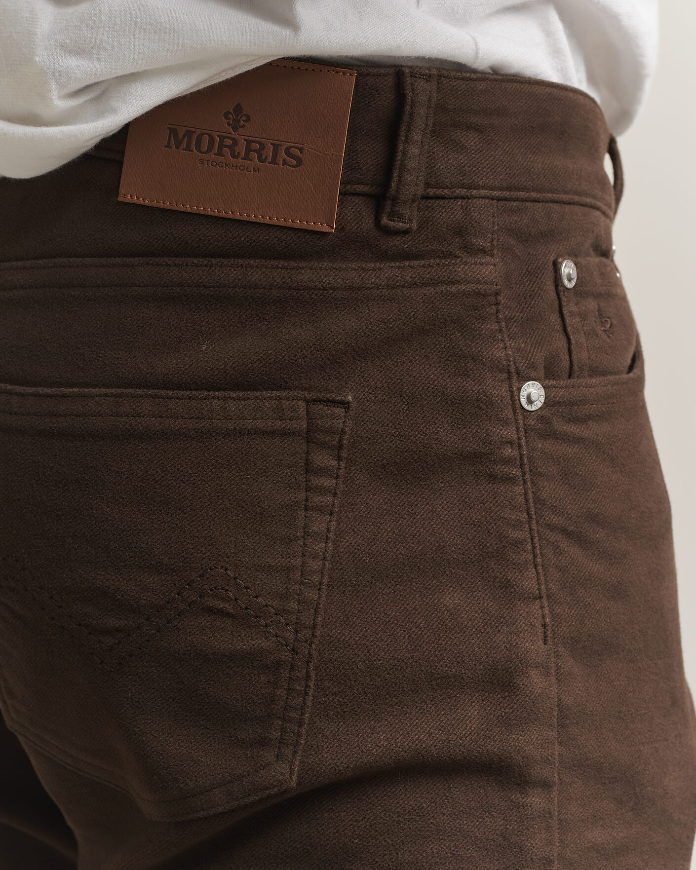Herre | Bukser | Morris | James Winter Twill 5-Pocket Pants Brown