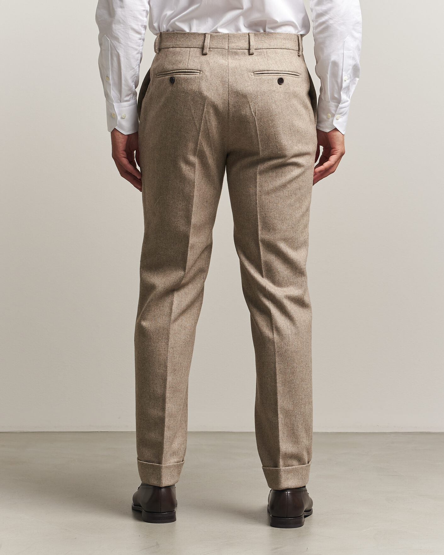 Herre | Bukser | Morris | Flannel Suit Trousers Khaki