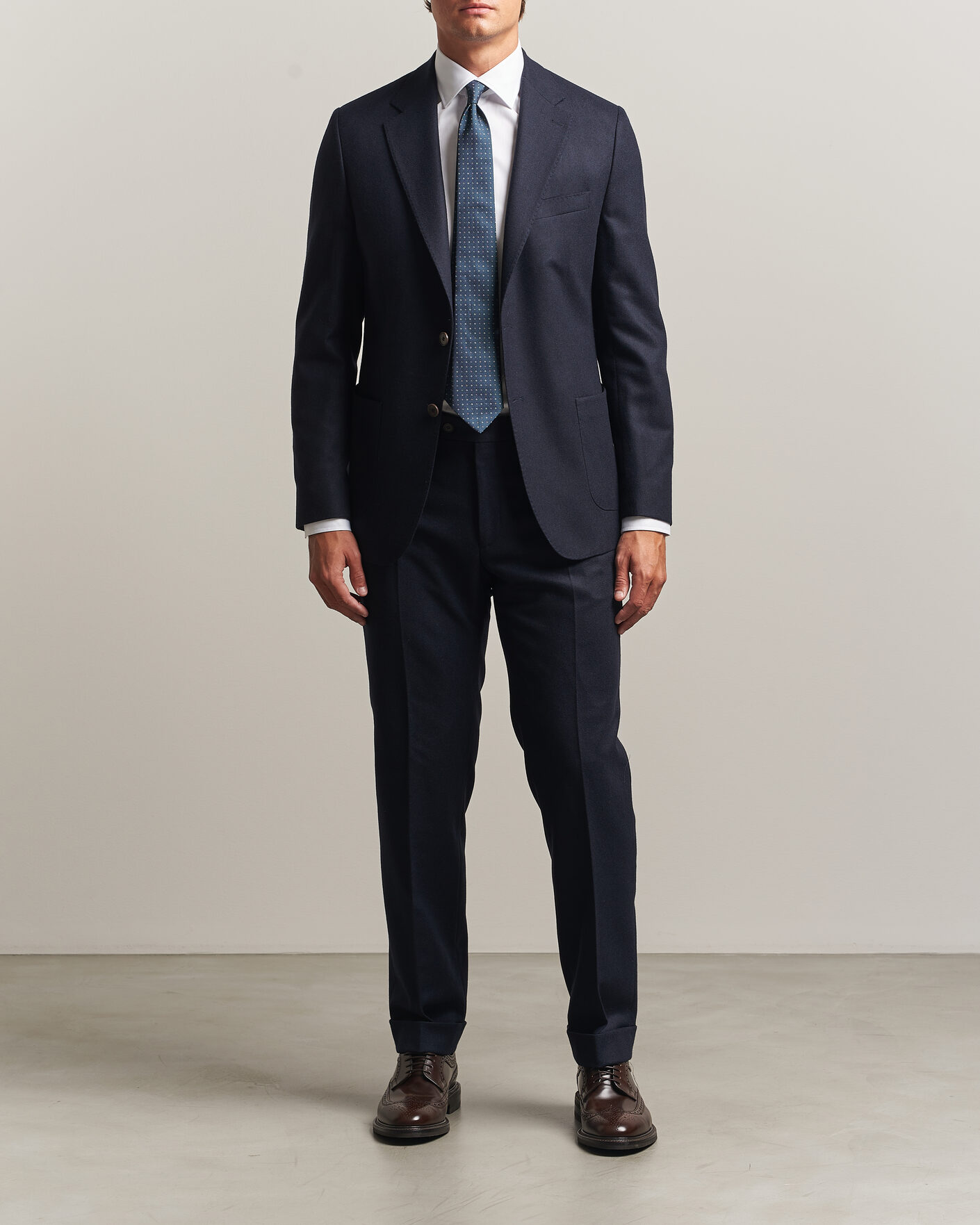 Herre | Bukser | Morris | Flannel Suit Trousers Navy